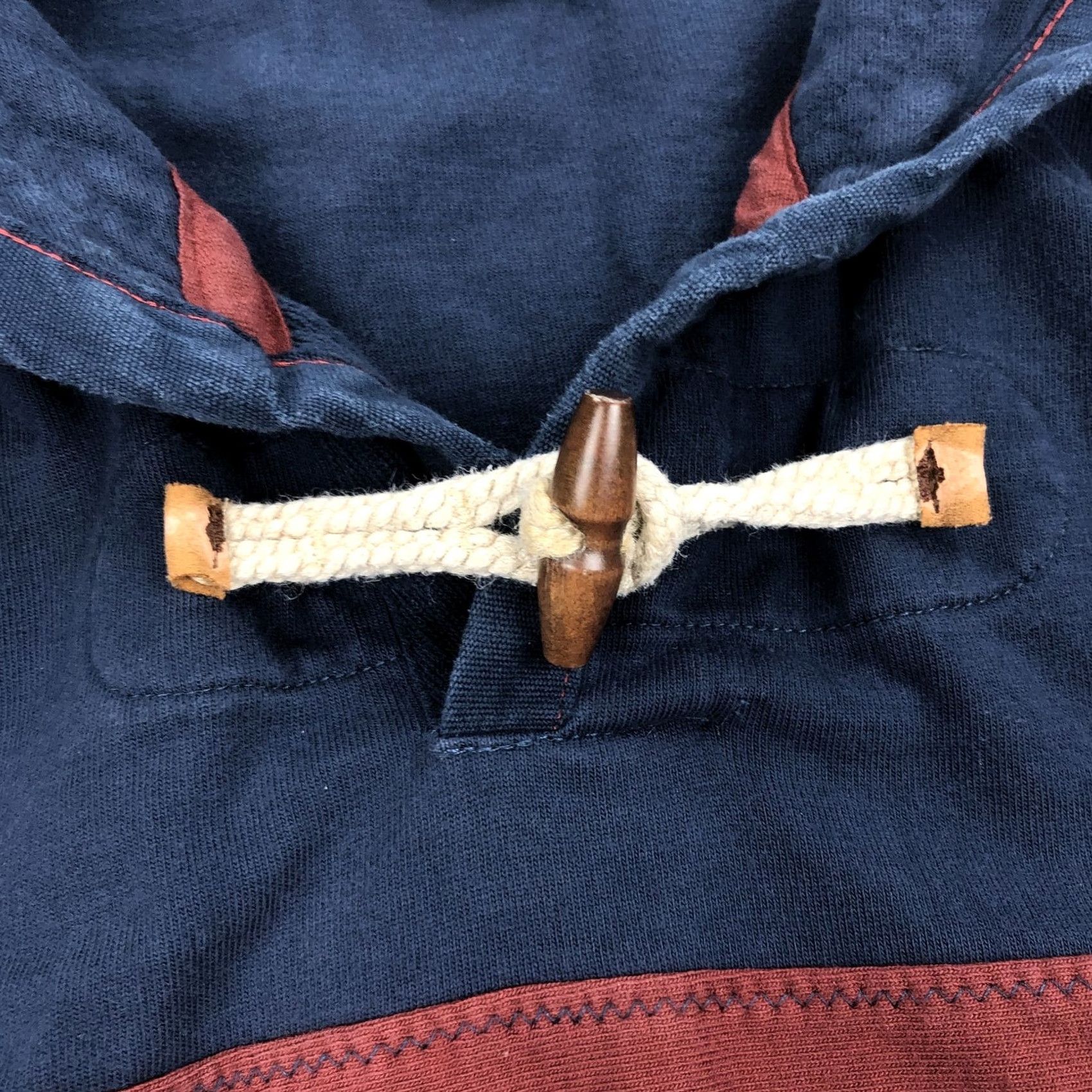 Orvis ORVIS Men's XL Navy Blue Red Stripe Cotton Rugby Shawl Collar Toggle Sweater Size US XL / EU 56 / 4 - 4 Thumbnail