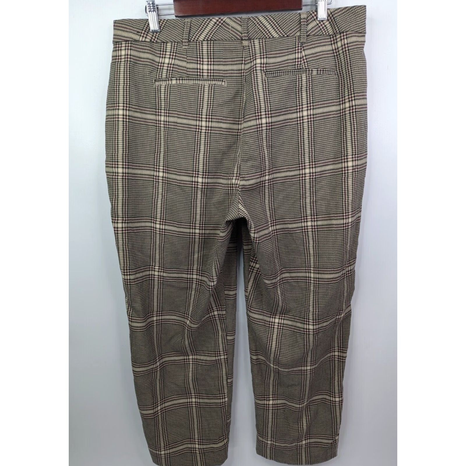 Abercrombie & Fitch Abercrombie & Fitch Womens Houndstooth Pant XL Beige Flared Ankle High Rise Sim- one? Size 40" / US 18 - 5 Thumbnail