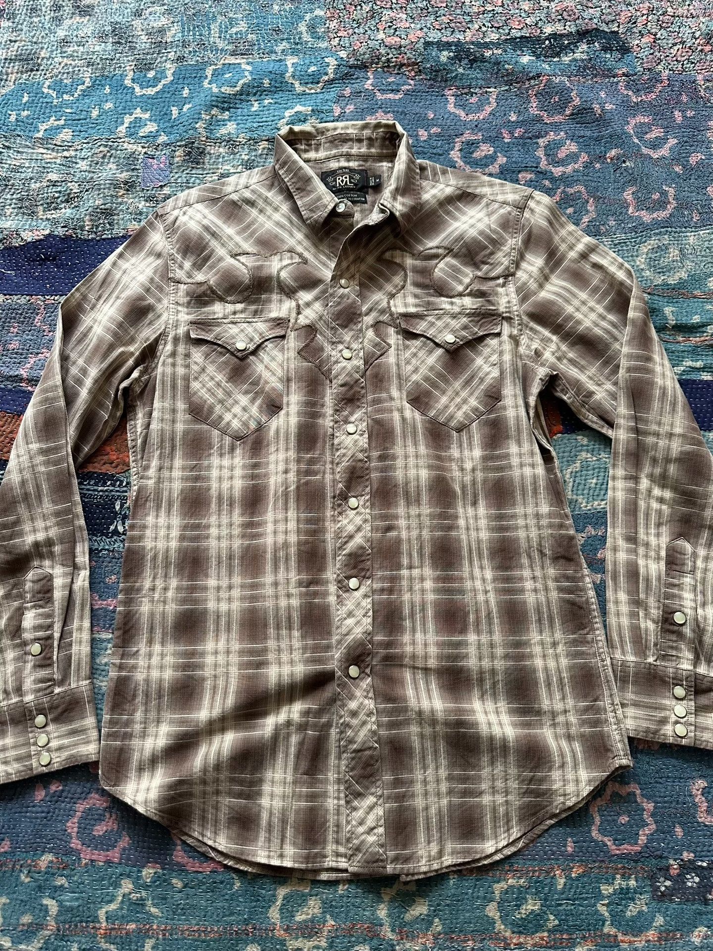 RRL Ralph Lauren rrl western plaid long sleeve shirt Size US M / EU 48-50 / 2 - 1 Thumbnail