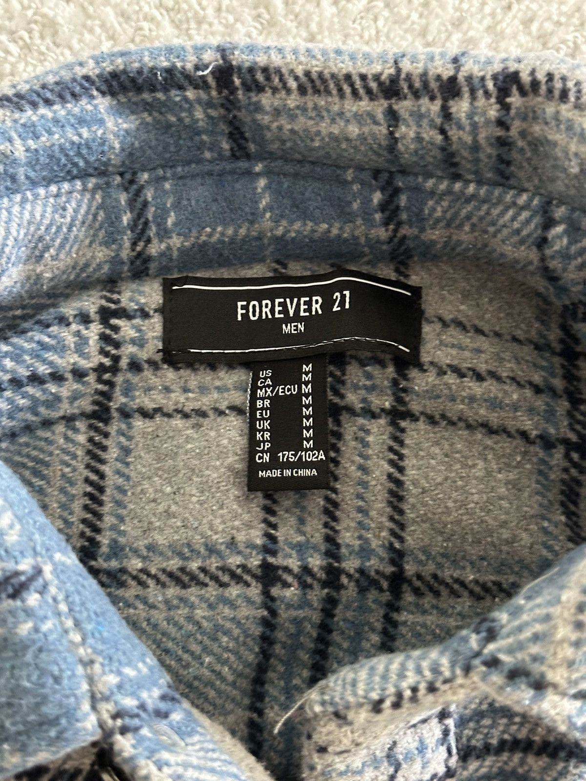 Forever 21 blue striped flannel coat Size US M / EU 48-50 / 2 - 4 Thumbnail
