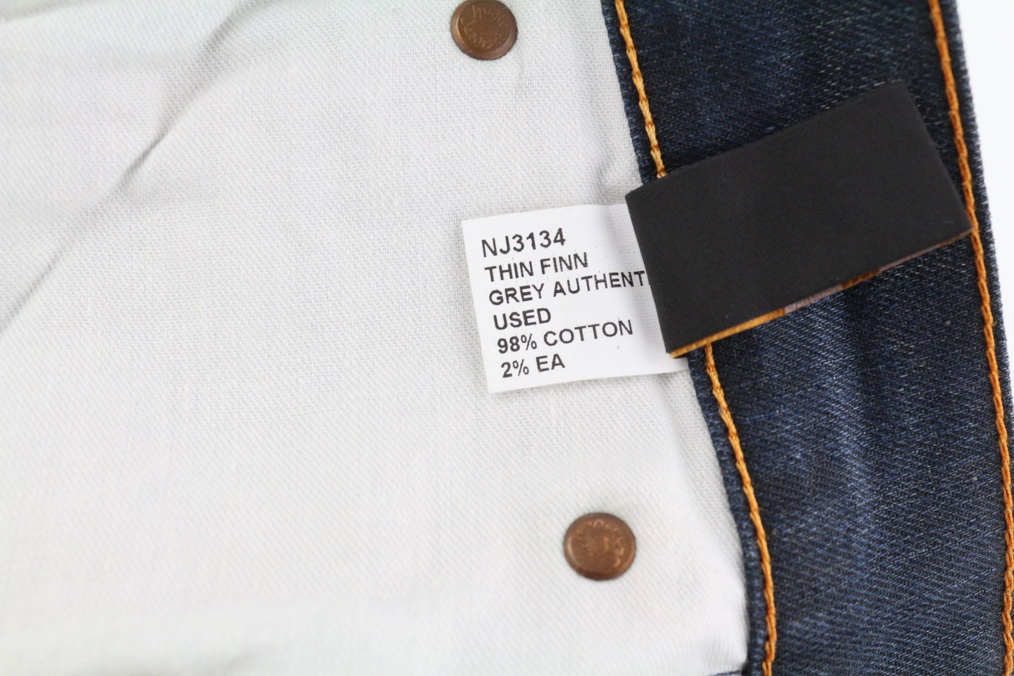 Nudie Jeans THIN FINN W30/L32 Grey Authent Washed Jeans 82702 Size US 30 / EU 46 - 6 Thumbnail