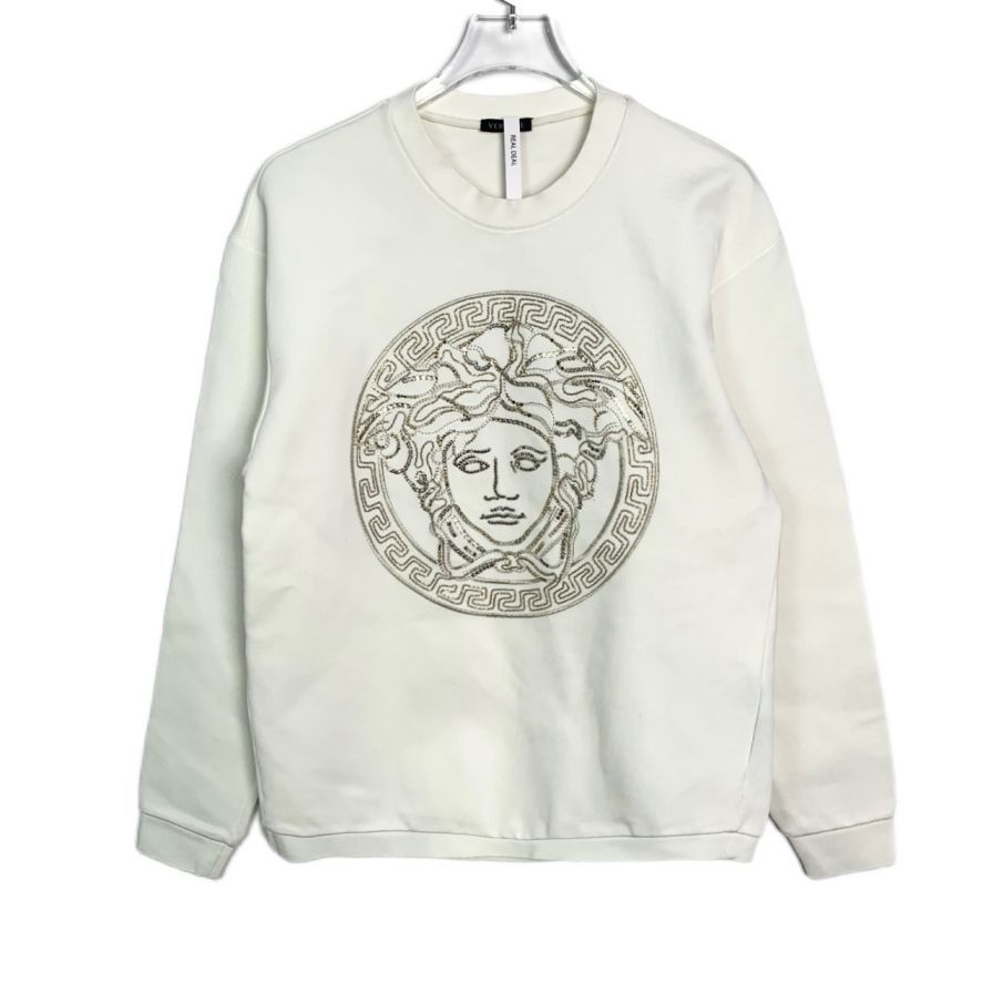 Versace Versace White Embroidered Medusa Head Crewneck Sweatshirt Lo Size S / US 4 / IT 40 - 1 Thumbnail