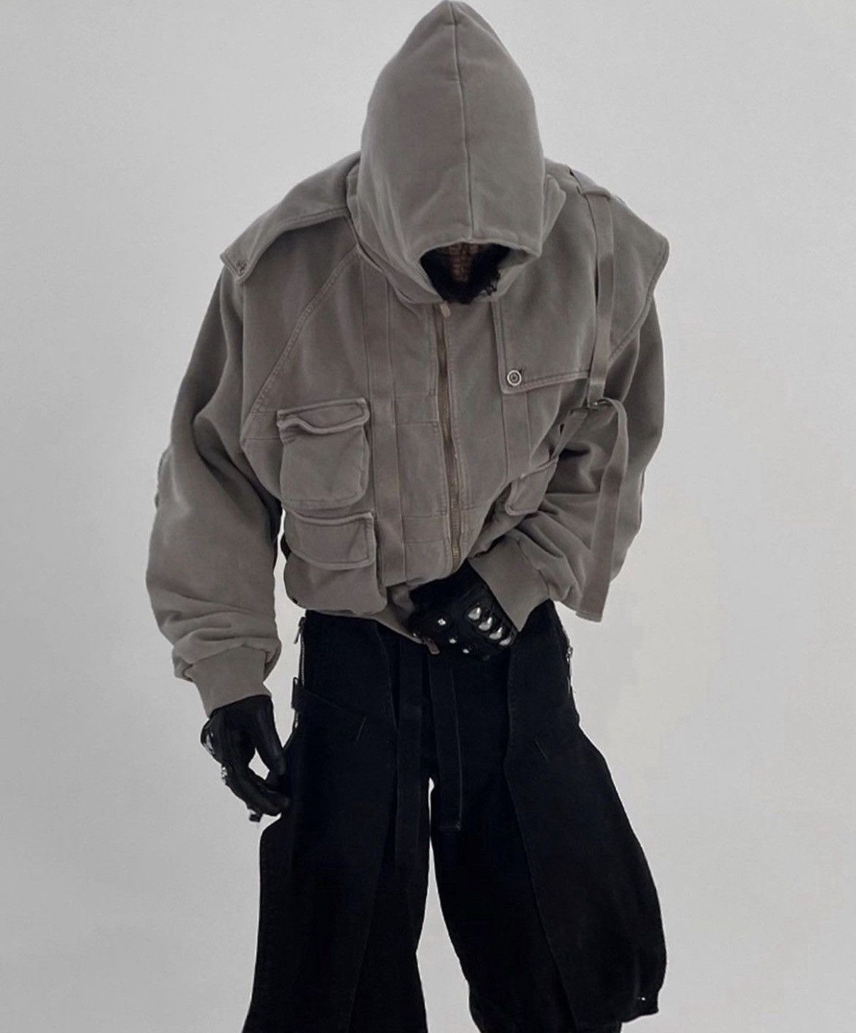SHINE LUXURY Shine Luxury “Sanguine” Layered Navigator Zipper Hoodie (M) Size US M / EU 48-50 / 2 - 6 Thumbnail
