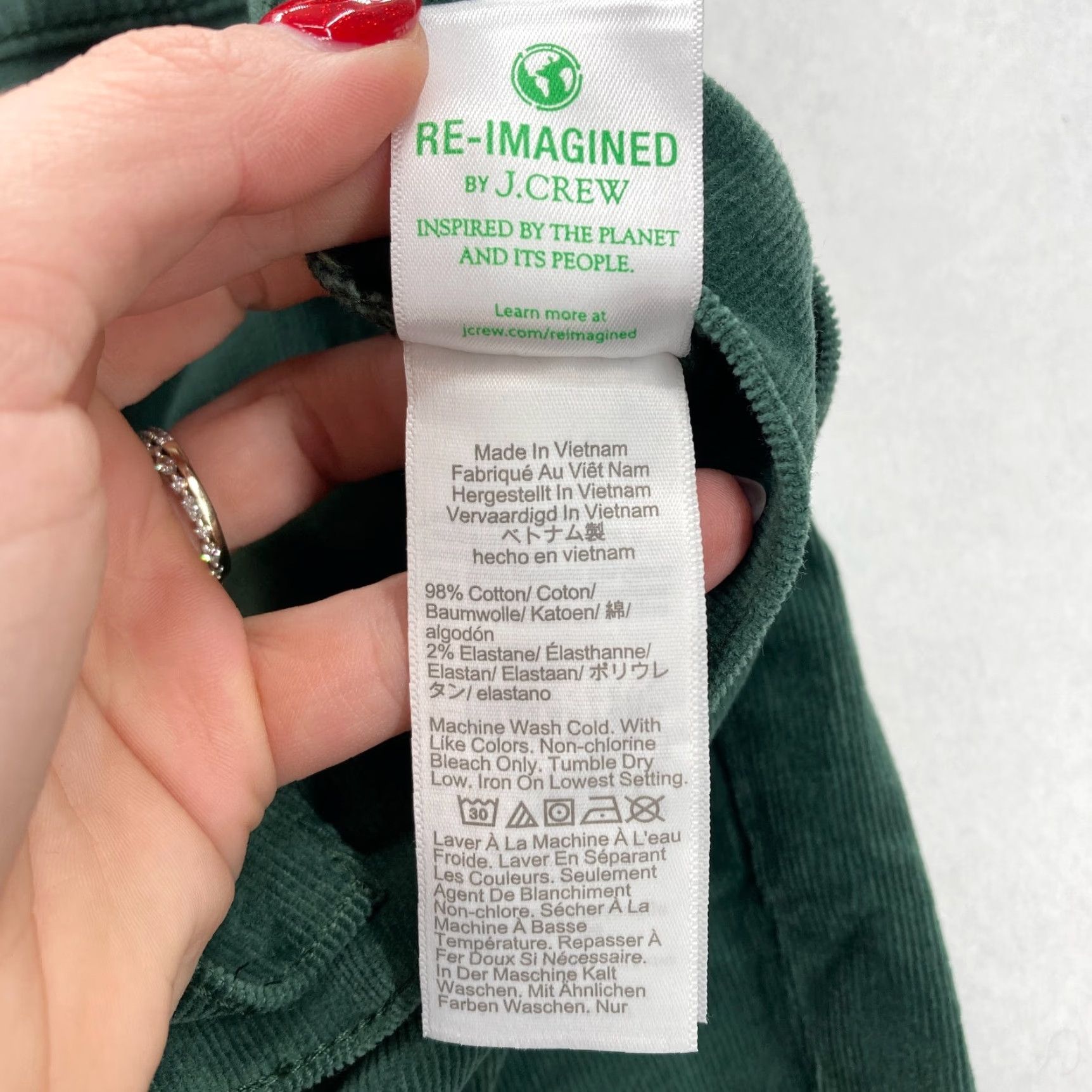 J.Crew J.CREW Corduroy Essential Straight Pants Women's 30 Green Stretch Casual Preppy Size 24" / US 00 / IT 34 - 6 Thumbnail