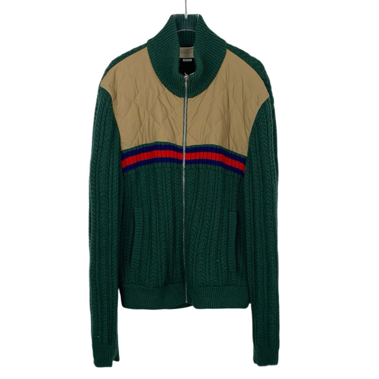 Gucci Gucci Knit Jacket Colorblock Zip-Up with Stand Collar (L) Size US L / EU 52-54 / 3 - 1 Thumbnail