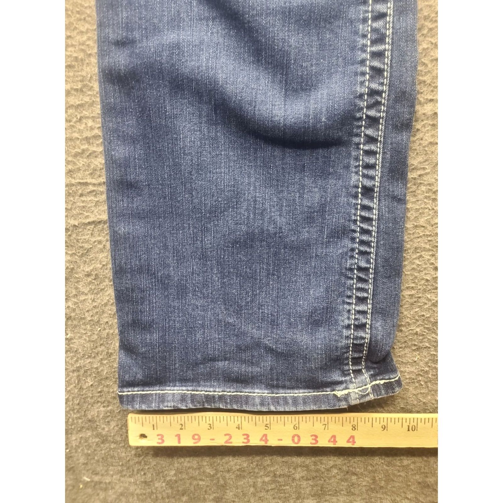 Ariat Ariat REAL Denim Jeans Womens 32x33 Regular Bootcut Stretch Distressed Blue Jeans Regular Fit Cowboy Horse Rodeo Cowgirl Mens Girls Size 24" / US 00 / IT 34 - 6 Thumbnail