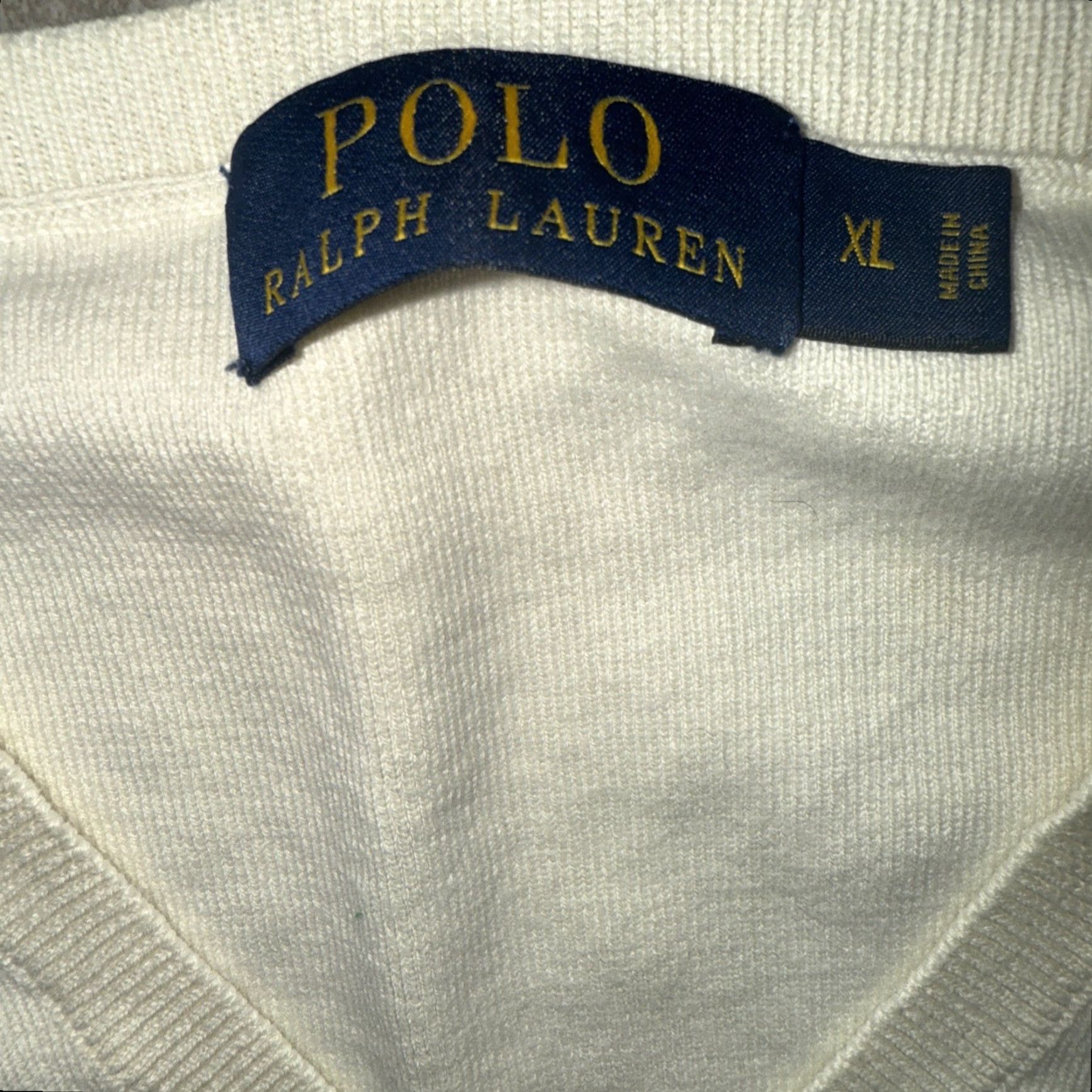 Ralph Lauren Polo Ralph Lauren Sweater Vest Sleeveless Ivory 100% Pima Cotton XL Men V-Neck Knit Casual Business Golf Size US XL / EU 56 / 4 - 2 Thumbnail