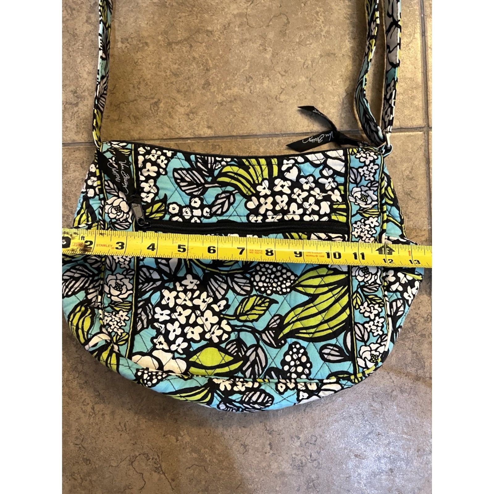 Vera Bradley VINTAGE Vera Bradley Crossbody Bag Women Medium Floral Bohemian 2000s Green Blue Purse Size ONE SIZE - 3 Thumbnail