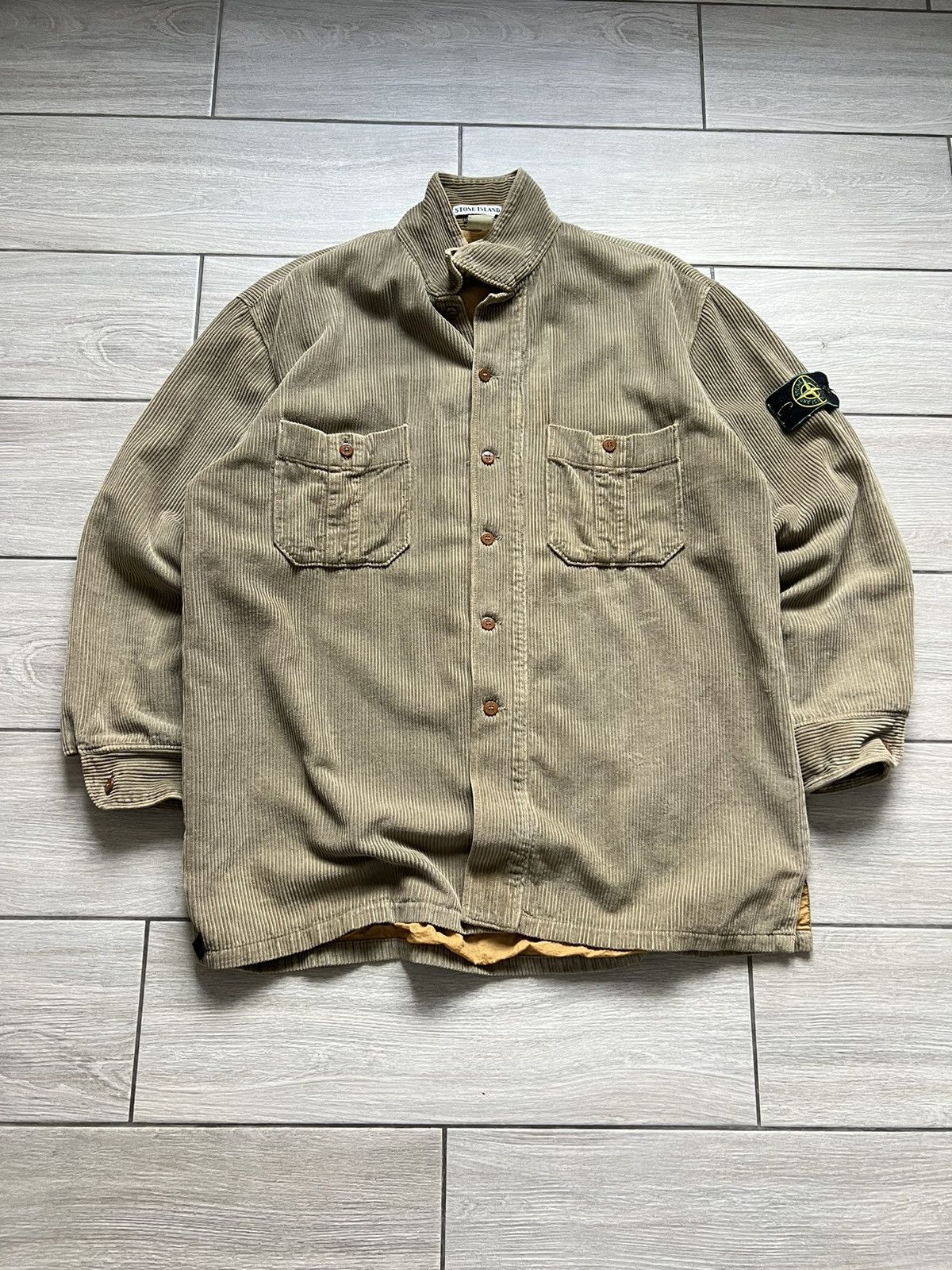 Stone Island A/W 1994 Red Jumbo Corduroy Overshirt | Grailed