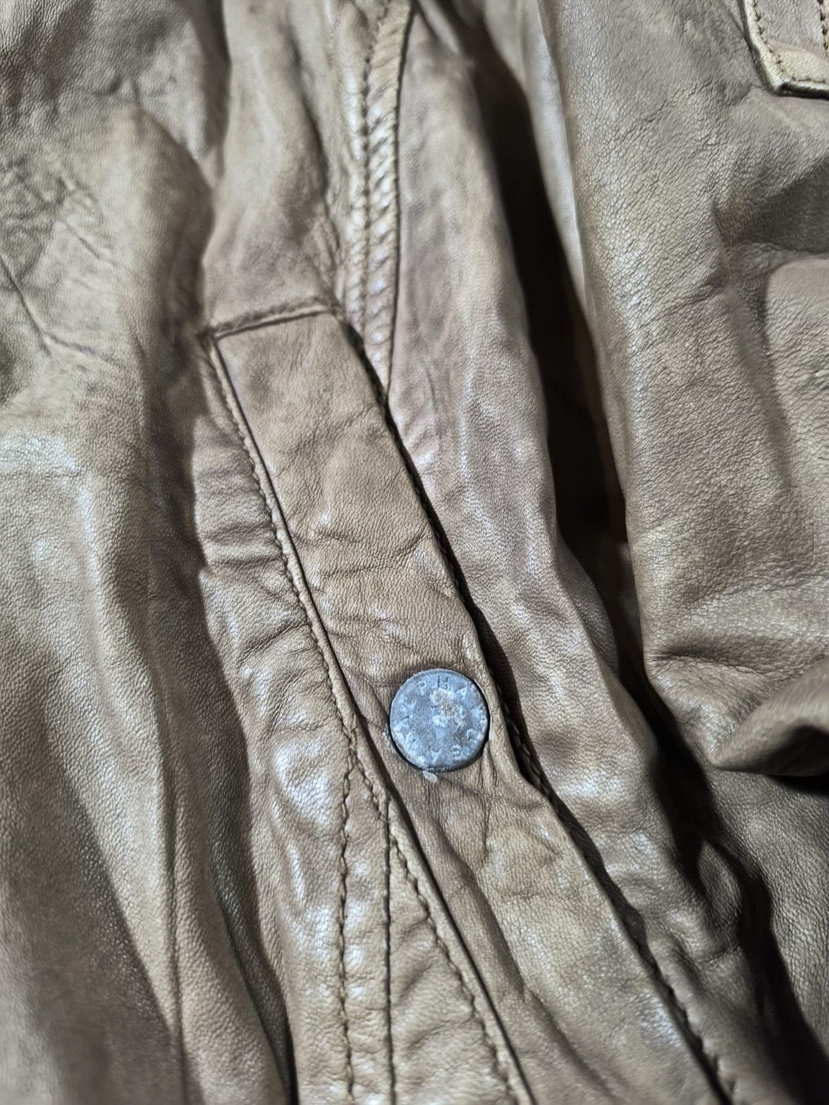 Alpha Industries Vintage Alpha Industries Patina Faded Leather Bomber Jacket Size US M / EU 48-50 / 2 - 7 Thumbnail