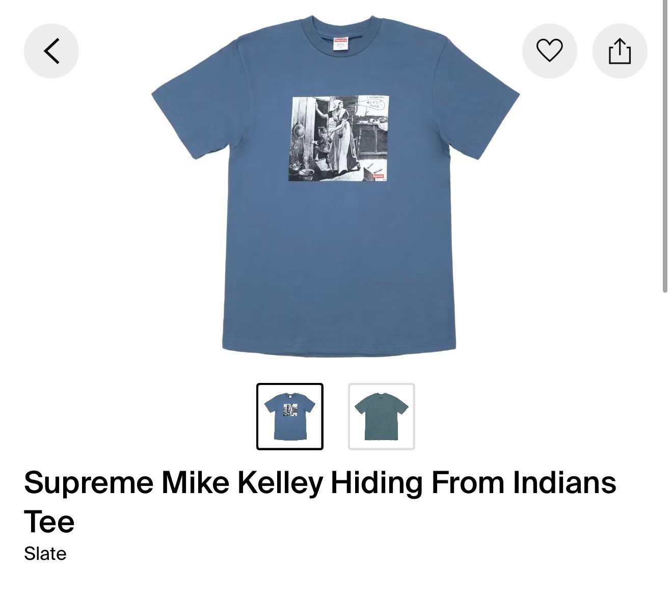 Supreme Supreme mike kelley hiding from indians tee slate Size US L / EU 52-54 / 3 - 4 Thumbnail