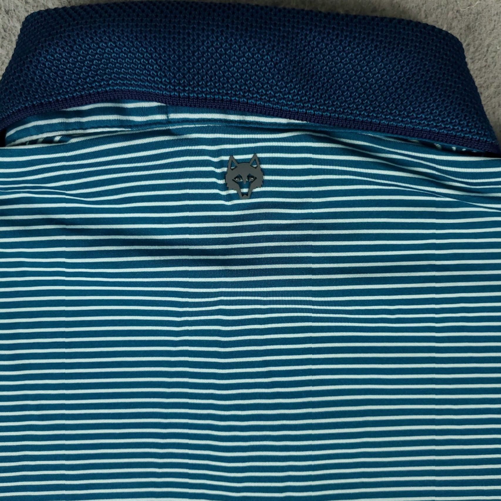 Vintage Greyson Polo Shirt Mens Size Medium Teal Striped Wolf Golf Casual Short Sleeve Polo Size US M / EU 48-50 / 2 - 3 Thumbnail