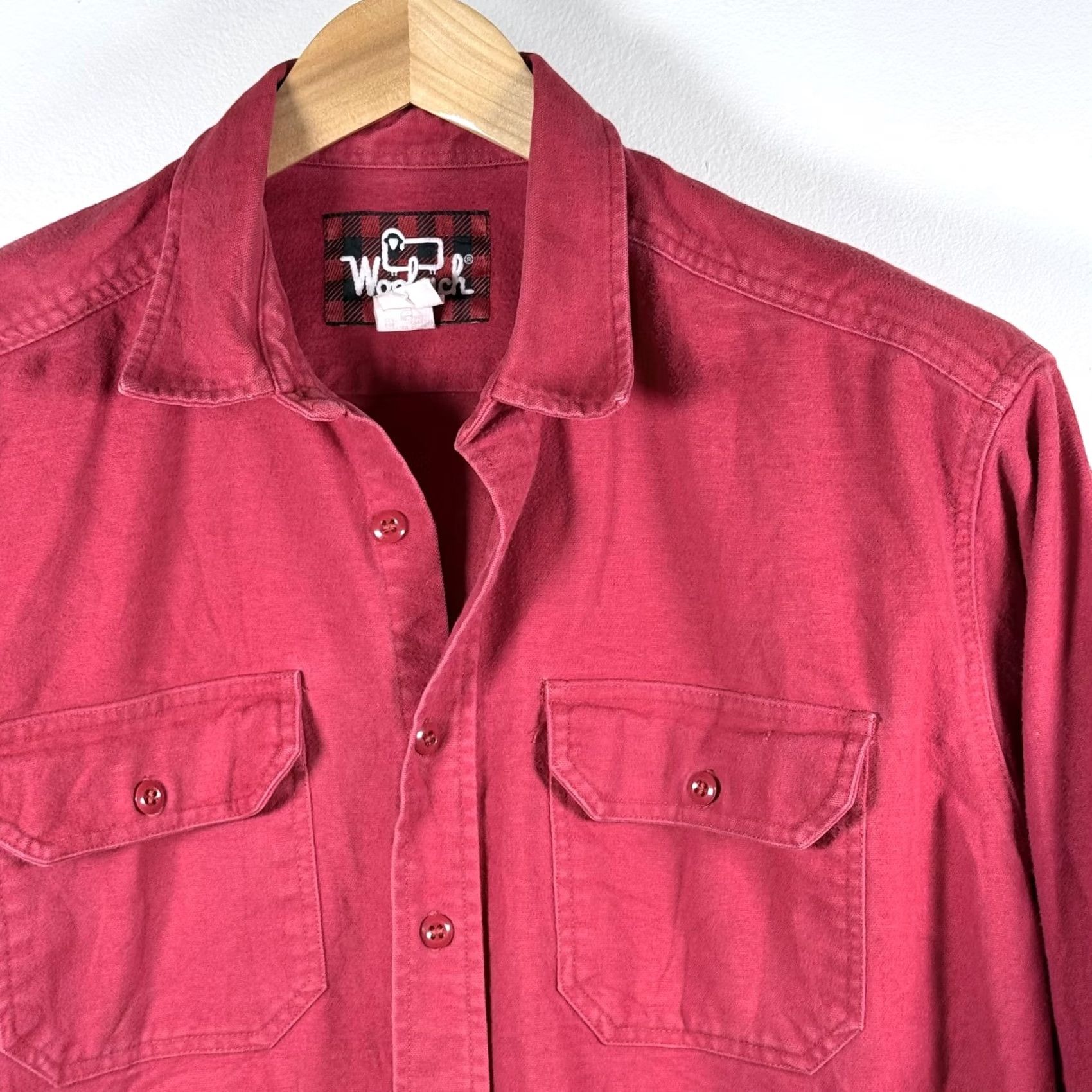 Vintage Vintage Woolrich Button-Up Shirt Red Long Sleeve Western Men's XL Size US XL / EU 56 / 4 - 4 Thumbnail