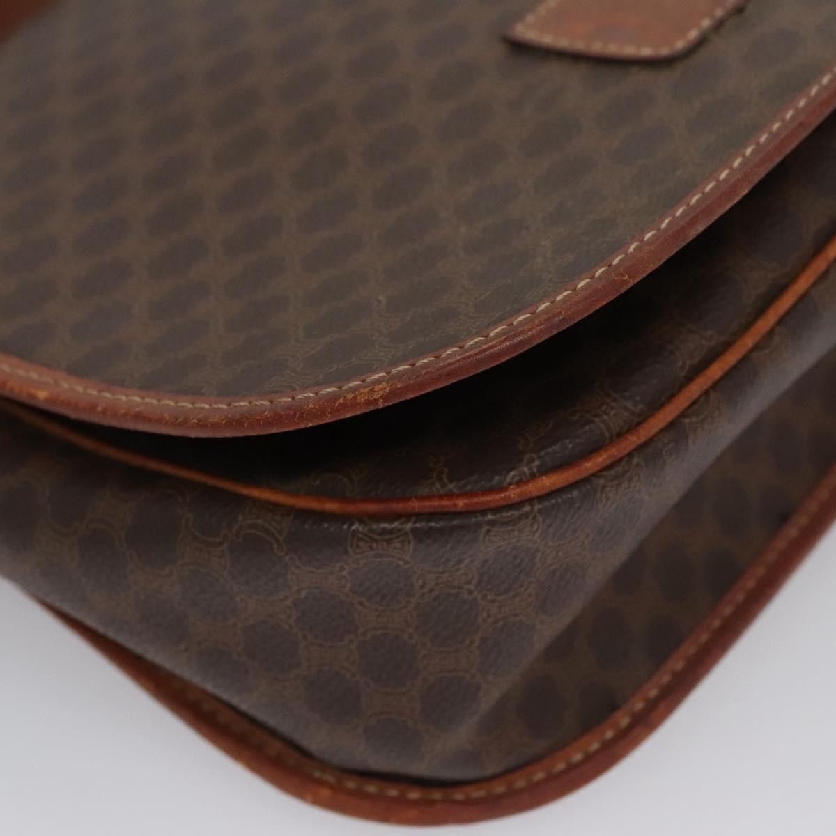 Celine CELINE Macadam Canvas Shoulder Bag Pvc Leather Brown Size ONE SIZE - 10 Thumbnail