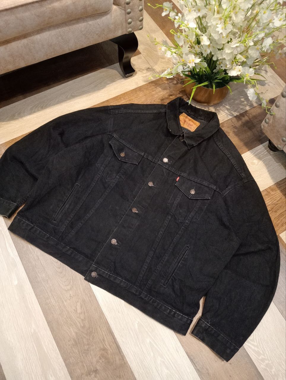 Levi's Vintage Clothing RARE VINTAGE 90s LEVI'S 70507 BLACK DENIM JACKET - SIZE XXL Size US XXL / EU 58 / 5 - 4 Thumbnail
