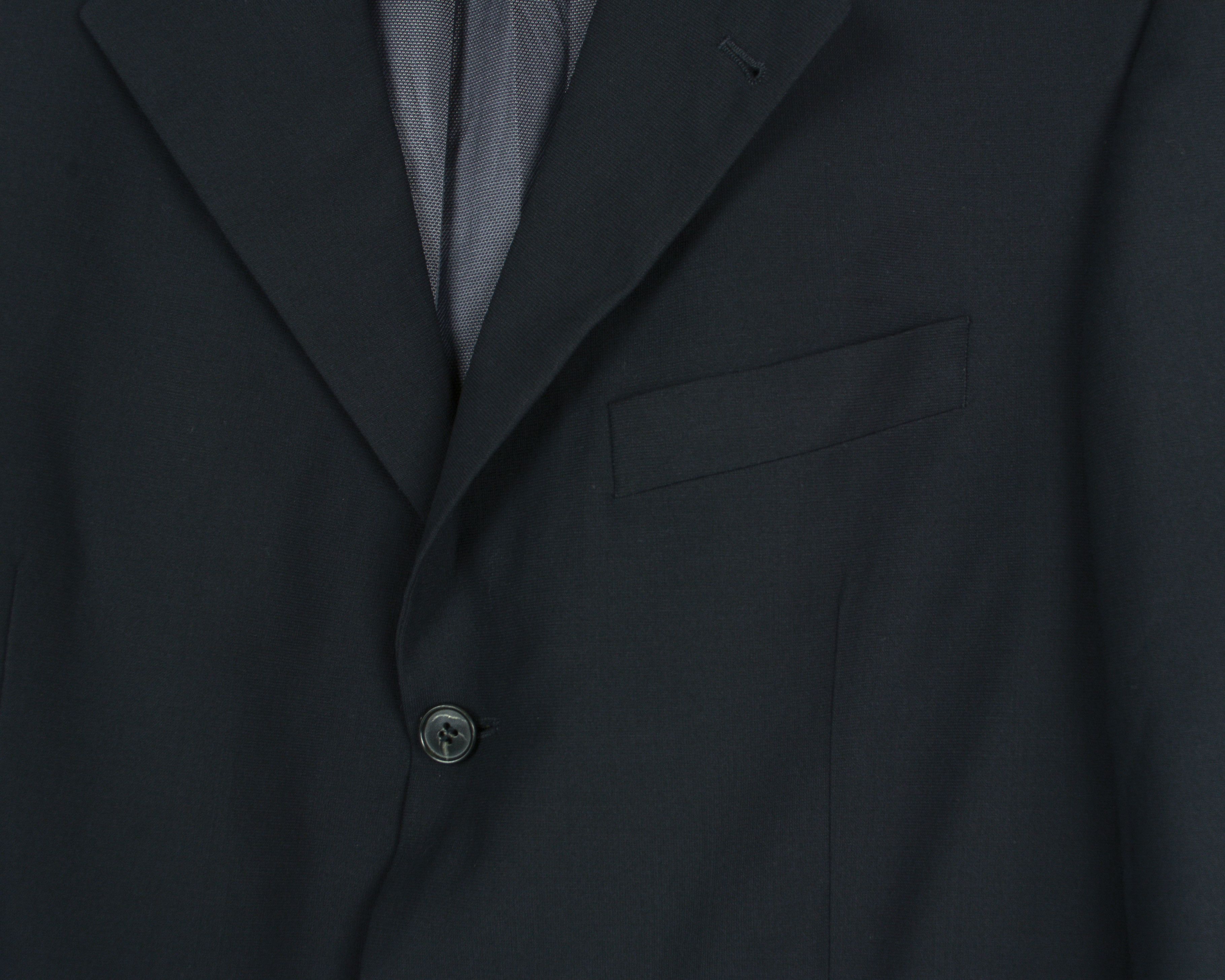 BENVENUTO. Men Wool Blazer XL Jacket EU 54 Suit Jacket Formal Black Size 44R - 3 Thumbnail