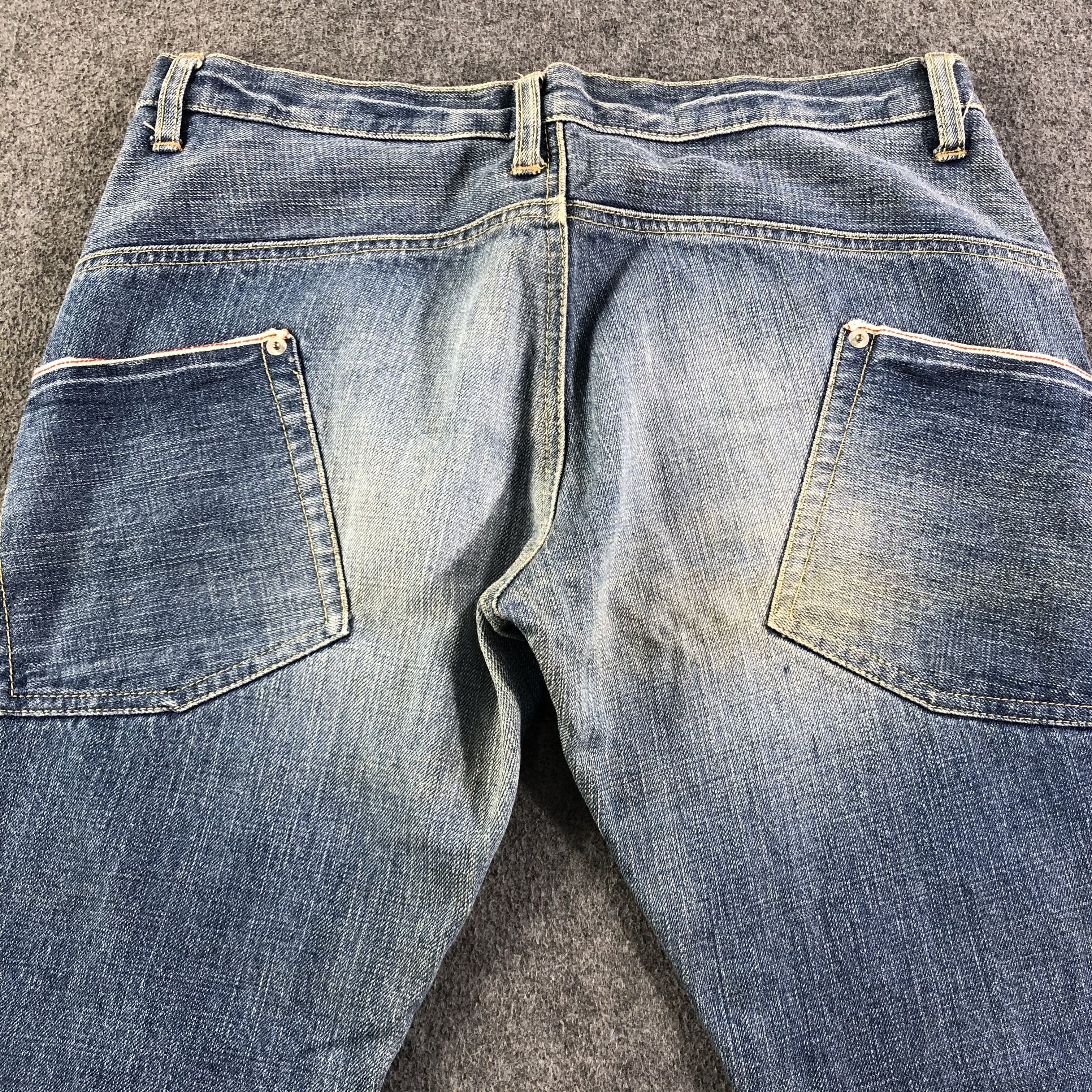 Japanese Brand Olive Des Olive Selvedge Jeans Medium Wash Denim -J2838 Size US 33 - 4 Thumbnail