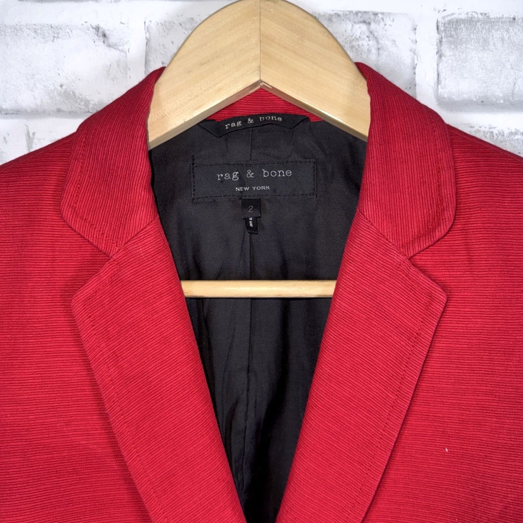 Rag & Bone Rag & Bone Red Sport Coat Womens Size 2 Coat 2 Red Womens Sport Coat Casual Basic Jacket Cotton Size XS / US 0-2 / IT 36-38 - 2 Thumbnail