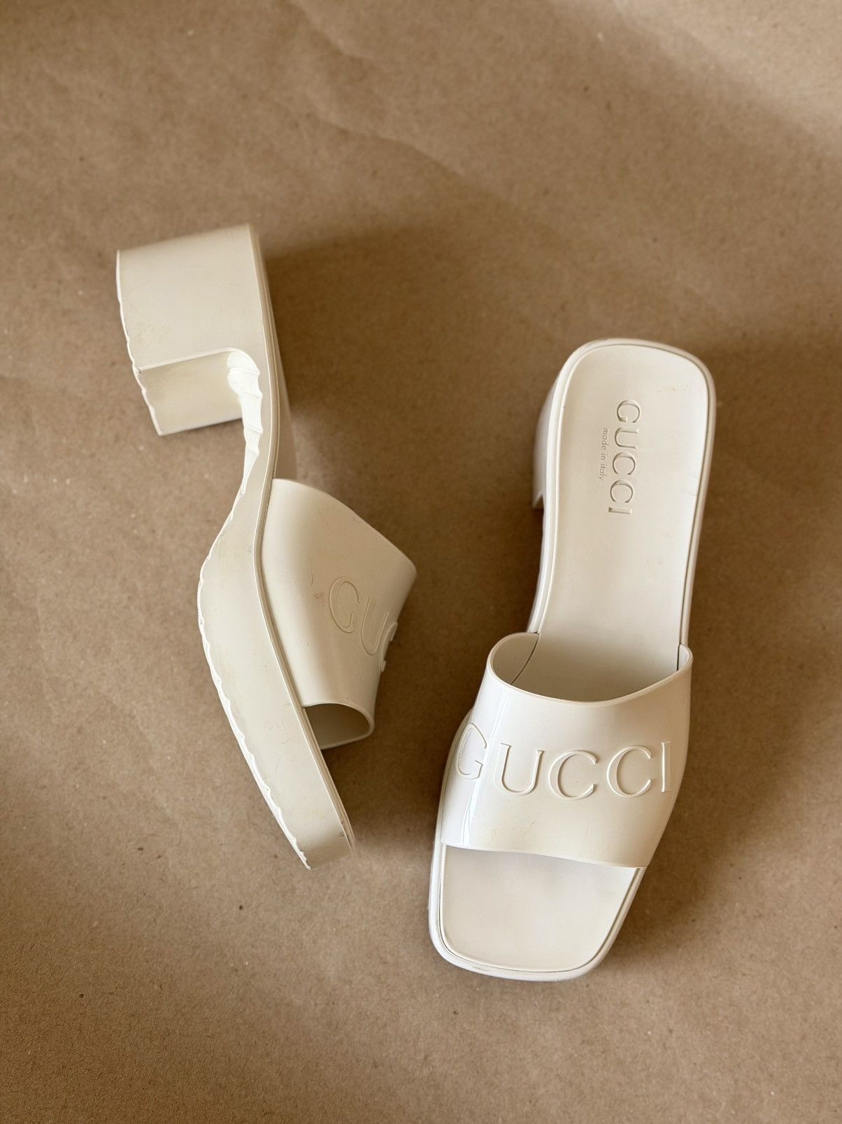 Gucci Gucci – Cream mule sandals with logo Size US 6 / IT 36 - 10 Thumbnail