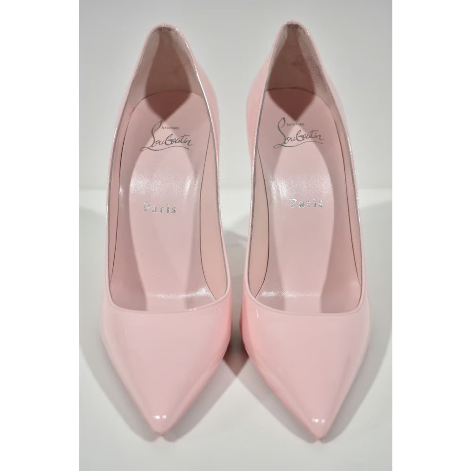 Christian Louboutin Kate 100 Poupee Pink Patent Leather Pointed Toe Heel Pump 35 Size US 5 / IT 35 - 8 Thumbnail