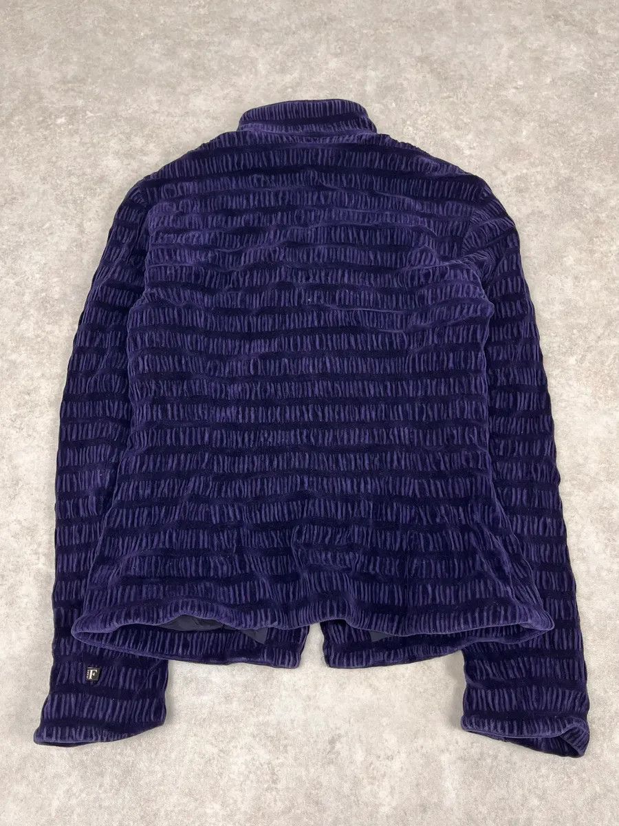 Gianfranco Ferre 1990s Gianfranco Ferré Navy Velvet Zip-up Jacket Size S / US 4 / IT 40 - 7 Thumbnail