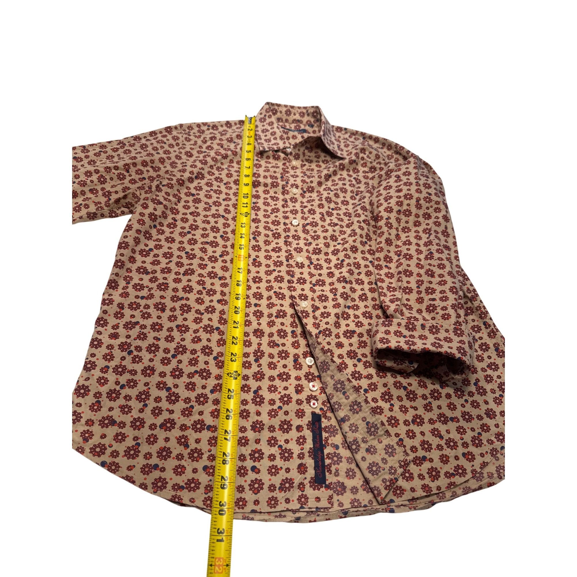 Robert Graham Robert Graham Mens Long Sleeve Shirt Rust geometric print Si Size US L / EU 52-54 / 3 - 3 Thumbnail