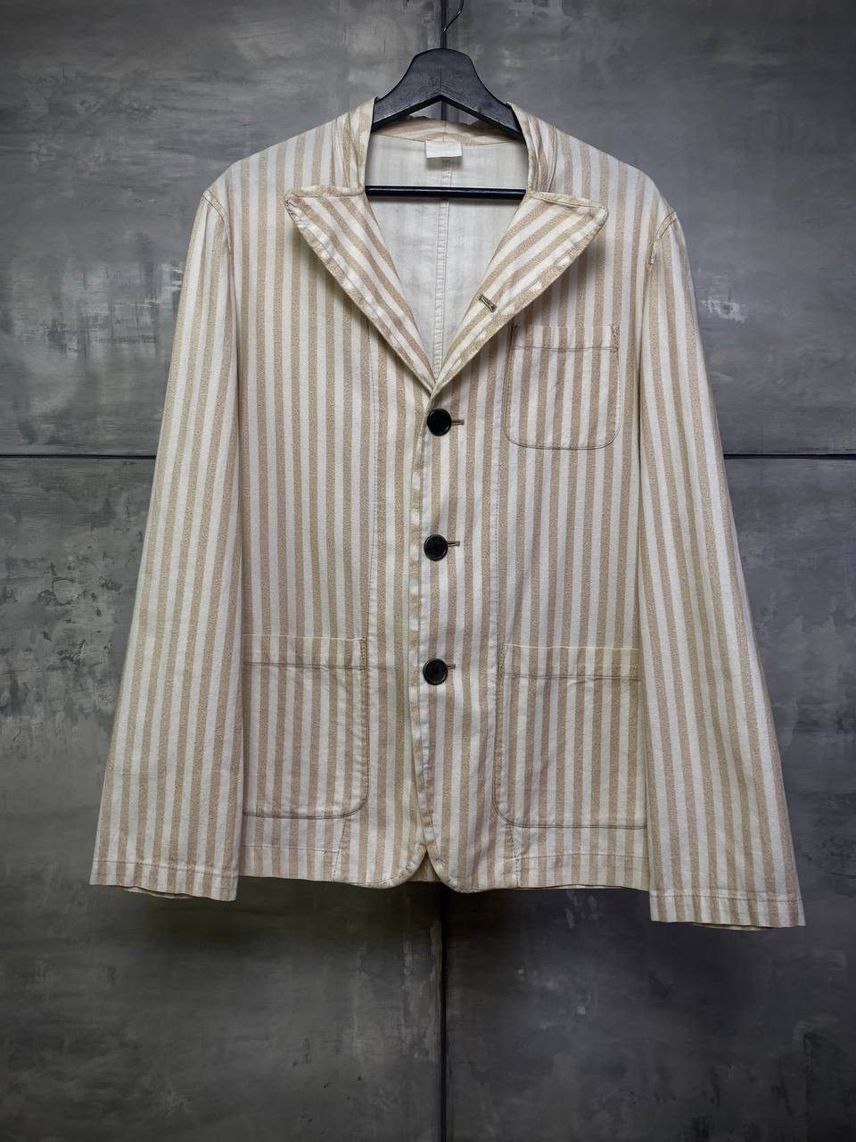 Ann Demeulemeester Rare light stripes jacket S-M Size 48R - 1 Thumbnail
