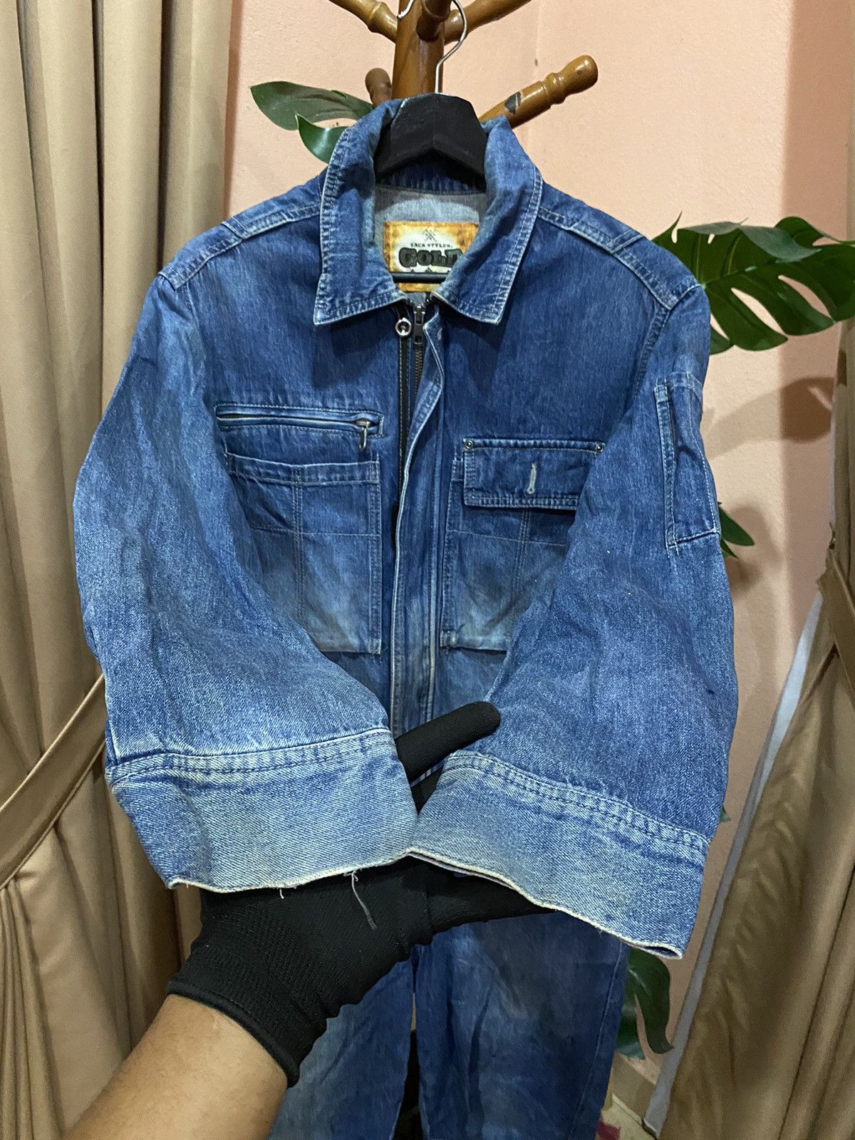 Vintage Zack Styles Gold Vintage Denim Jumpsuit: Timeless Workwear Size US 32 / EU 48 - 11 Thumbnail