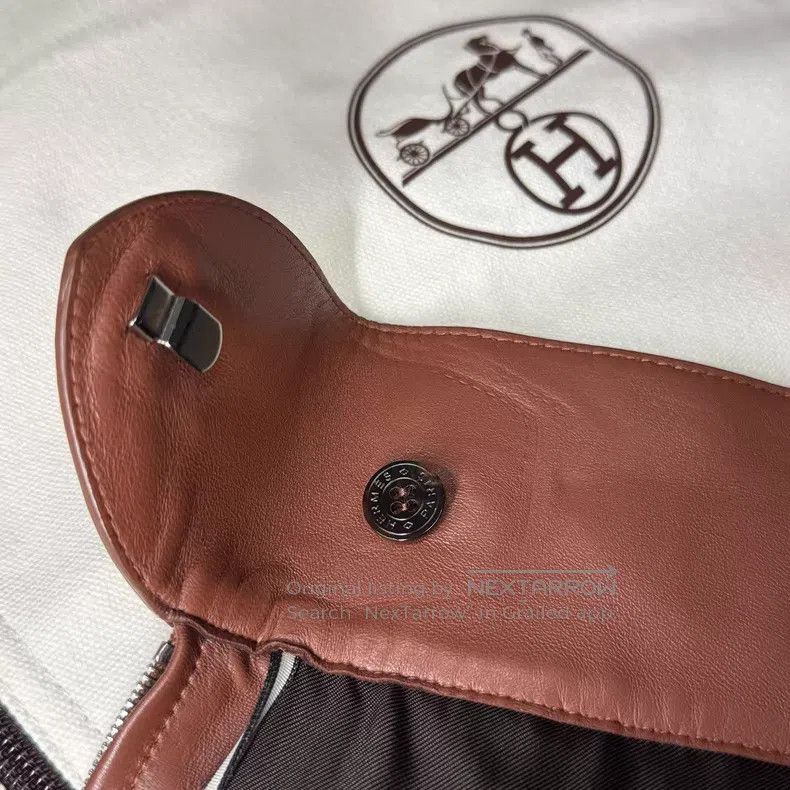 Hermes Hermes Red Brown Circular Sheepskin Short Skirt Size 42" / US 20 - 4 Thumbnail
