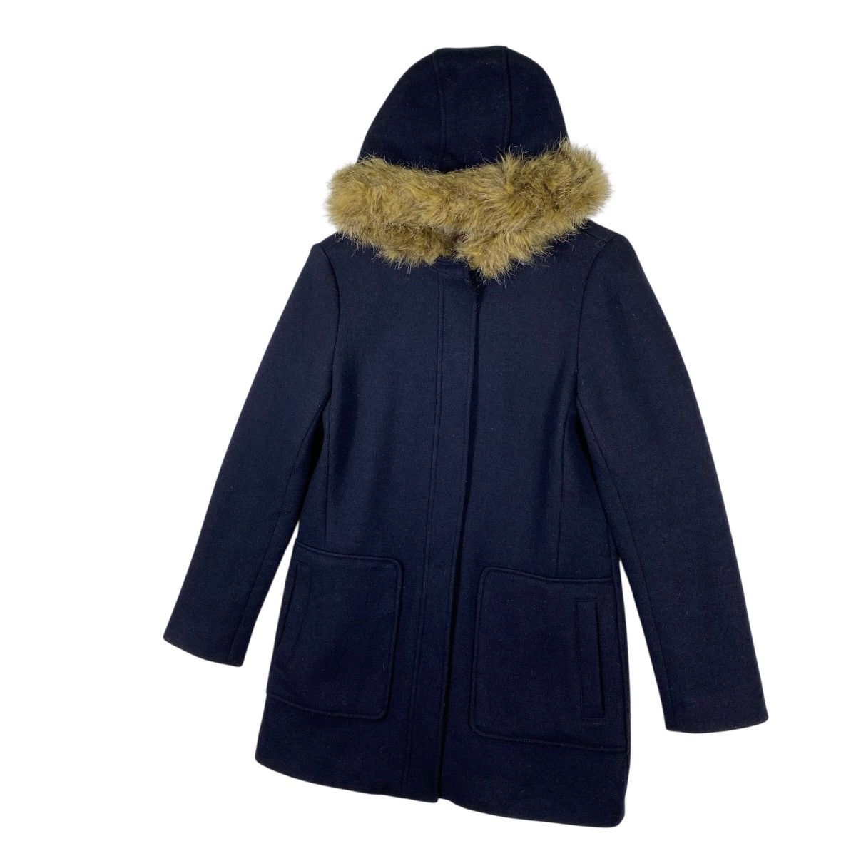 Brooks Brothers Brooks Brothers Red Fleece Wool Coat, Navy Blue Faux Fur Size XS / US 0-2 / IT 36-38 - 2 Thumbnail