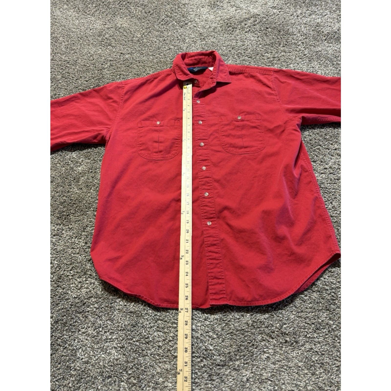 Vintage VINTAGE Woolrich Mens Shirt Button Down XL X-Large Red Solid Short Sleeve Size US XL / EU 56 / 4 - 5 Thumbnail