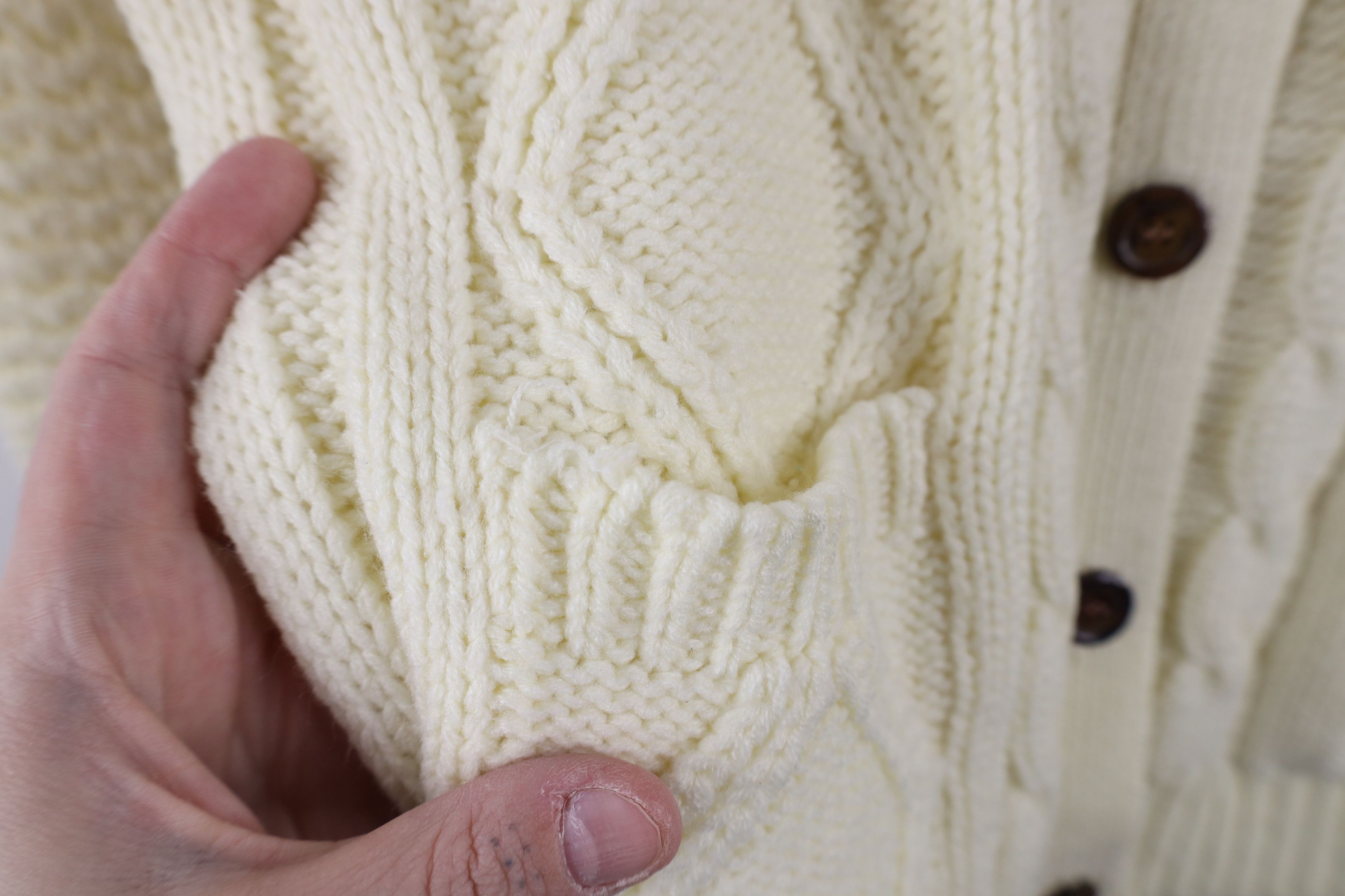 Vintage Vintage 60s 70s Streetwear Fisherman Knit Cardigan Sweater Size M / US 6-8 / IT 42-44 - 7 Thumbnail