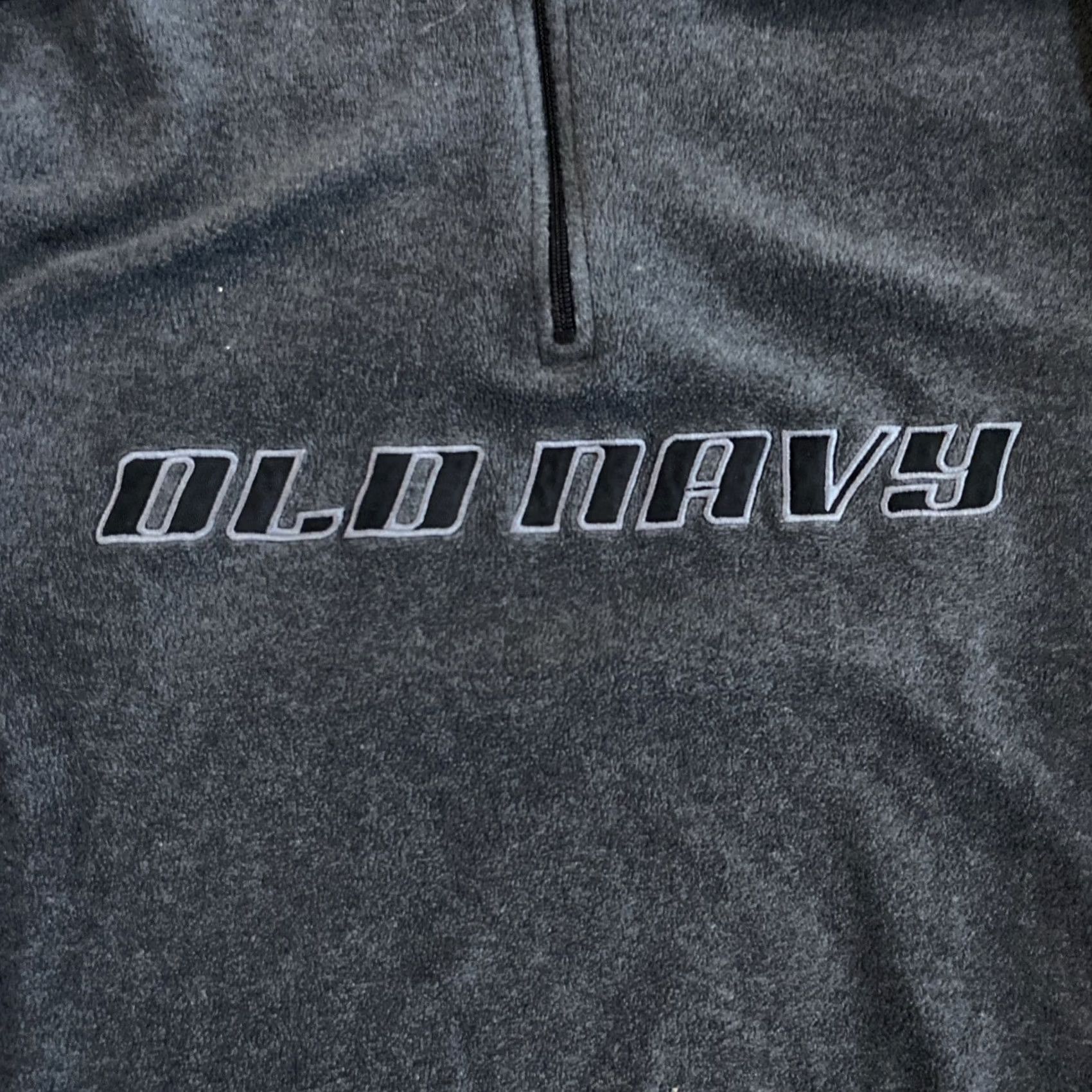 Old Navy VINTAGE Old Navy Sweatshirt 1/4 Zip Logo Embroidered Men XL Gray Fleece Pullover 90s Theme Vogue Size US XL / EU 56 / 4 - 2 Thumbnail