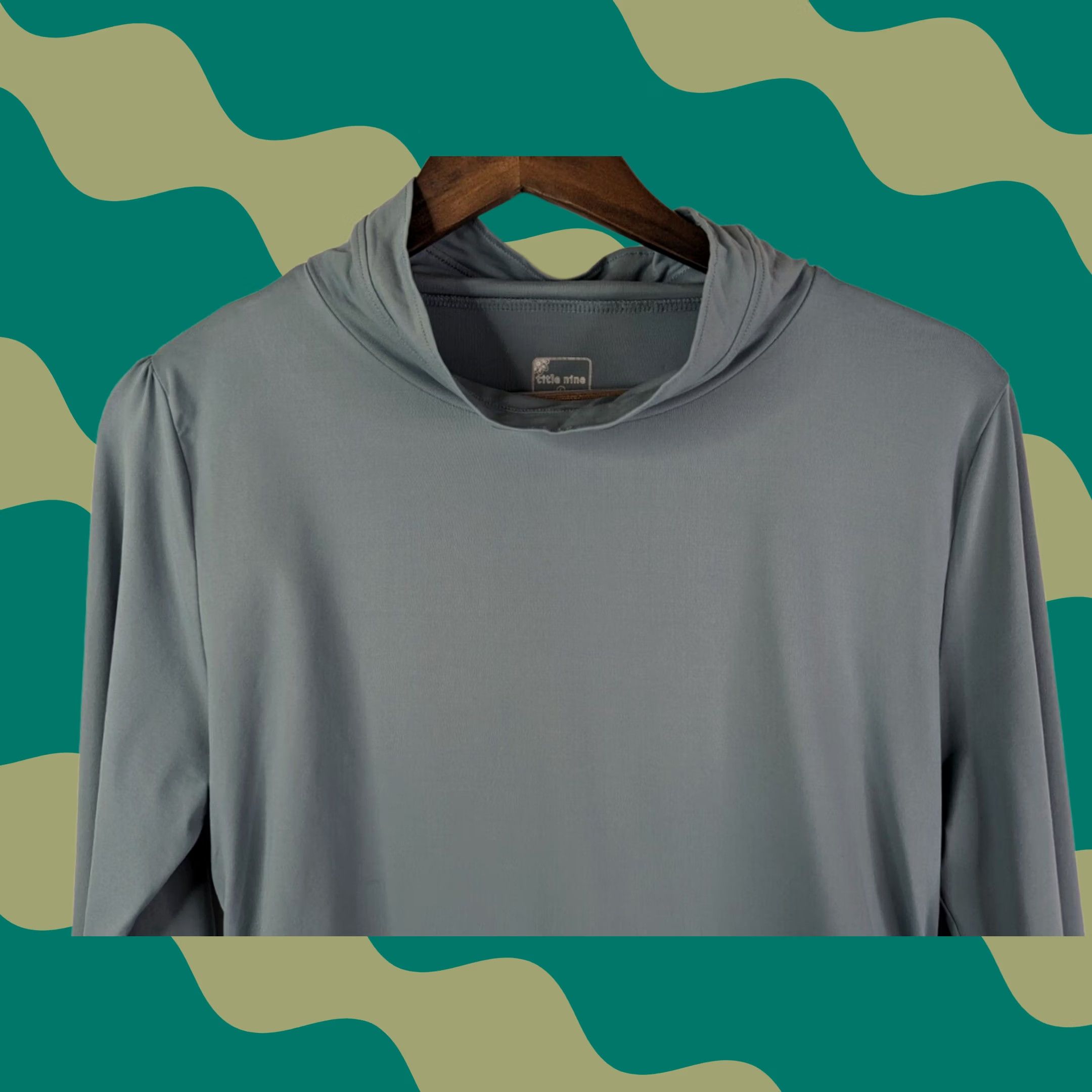Vintage Title Nine Slate Blue Super Soft Funnel Neck Cinch Side Pull Over Top L Size L / US 10 / IT 46 - 1 Thumbnail