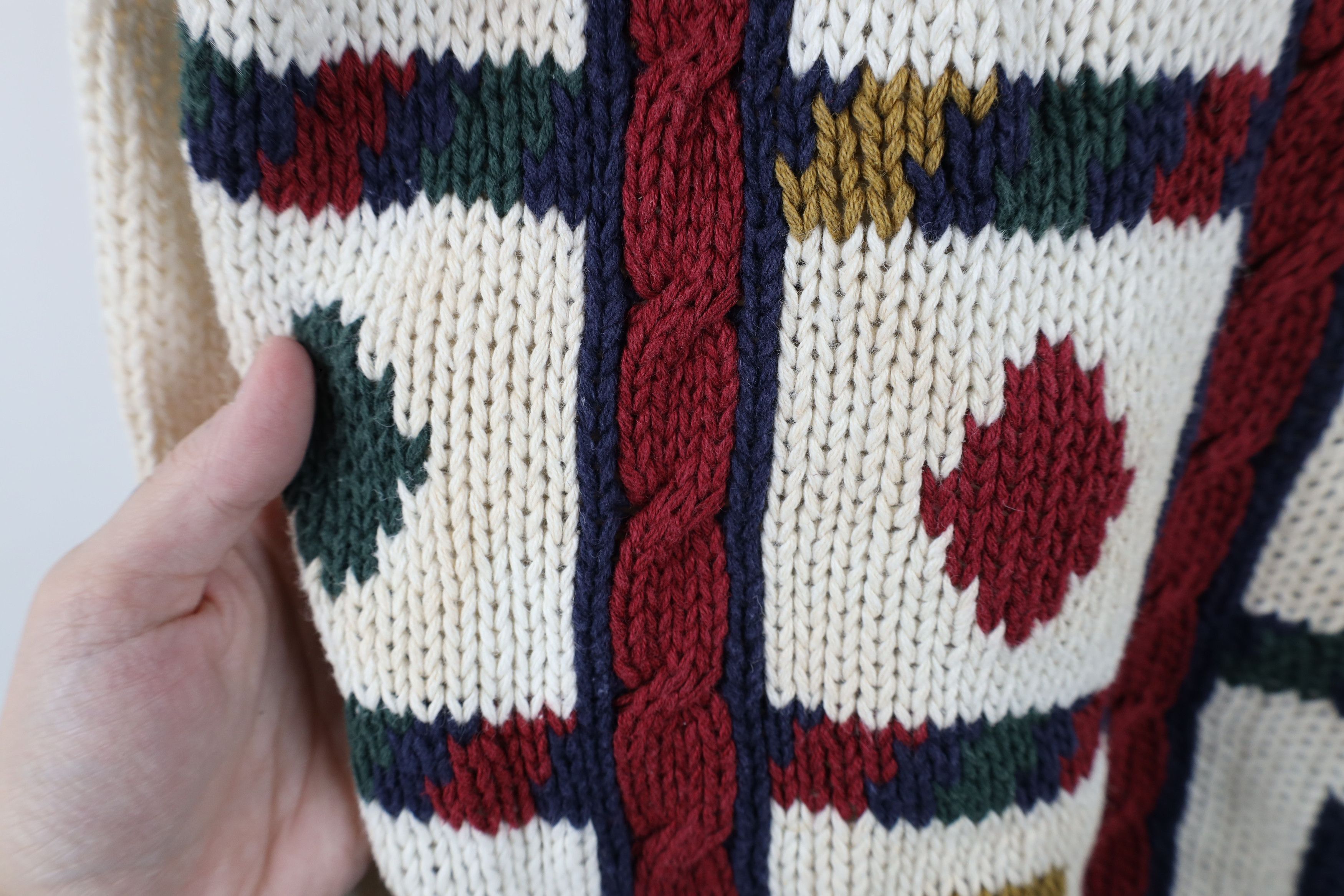 Vintage Vintage 90s Coogi Style Rainbow Checkered Cable Knit Sweater Size M / US 6-8 / IT 42-44 - 5 Thumbnail