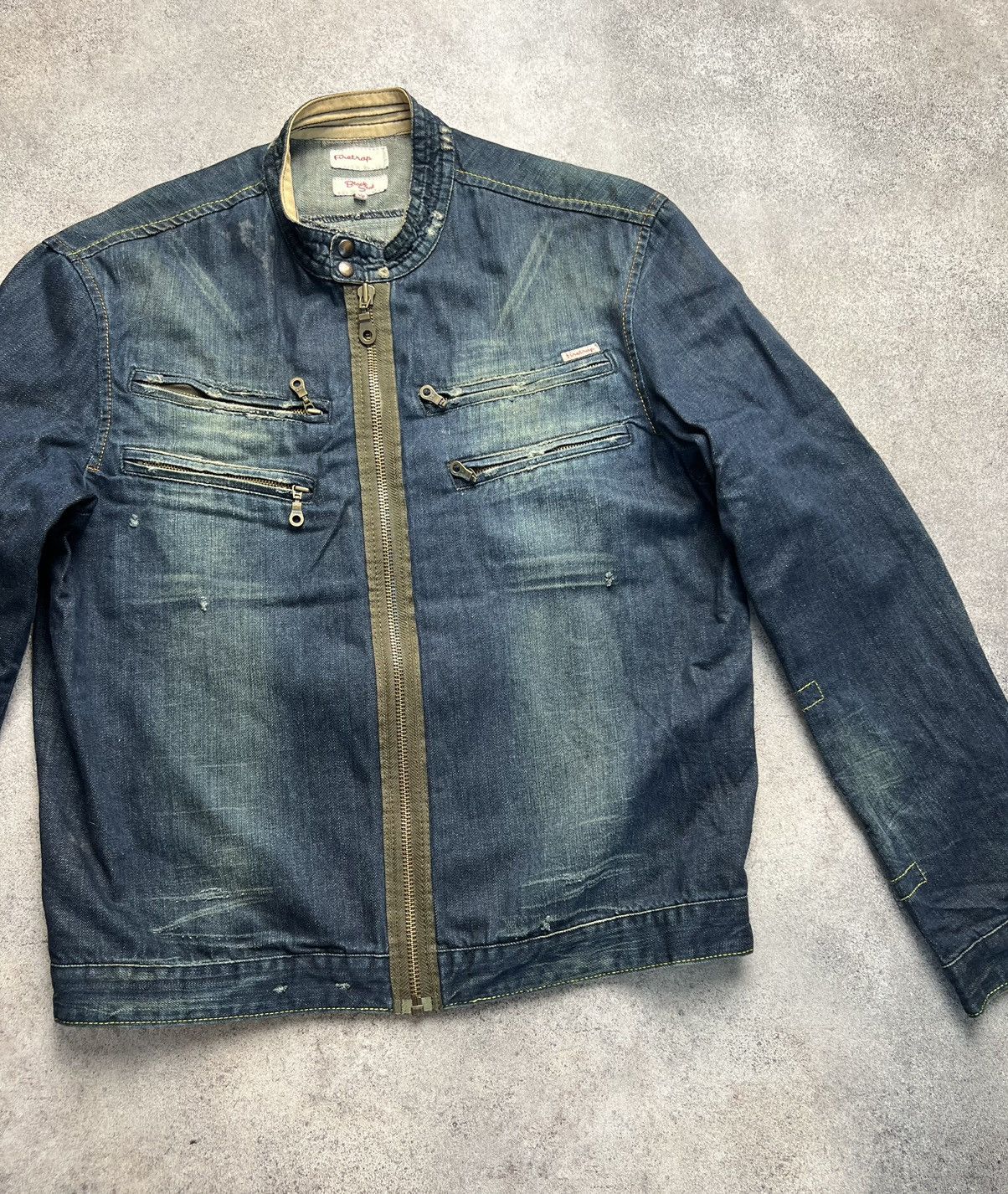 Firetrap vintage denim biker jacket
