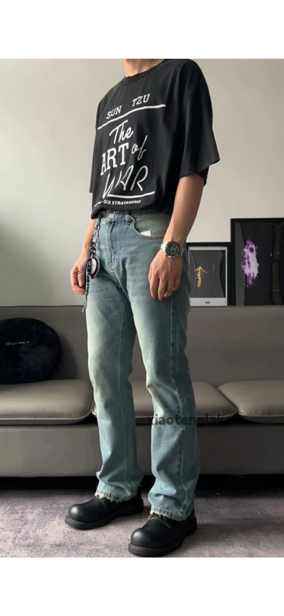 Jean × Vintage washed faded y2k skate yuppie flared cleanfit jeans Size US 32 / EU 48 - 2 Thumbnail