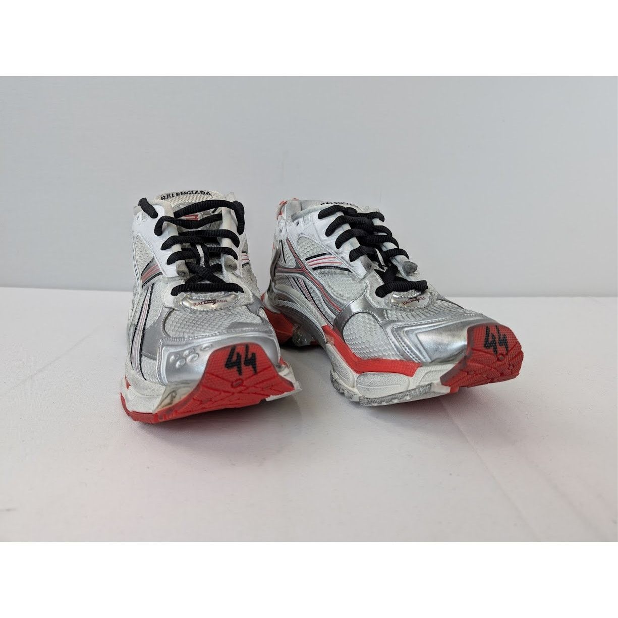 Balenciaga o1rshd1 Mesh Rubber Runners in White/Red/Black Size US 11 / EU 44 - 5 Thumbnail