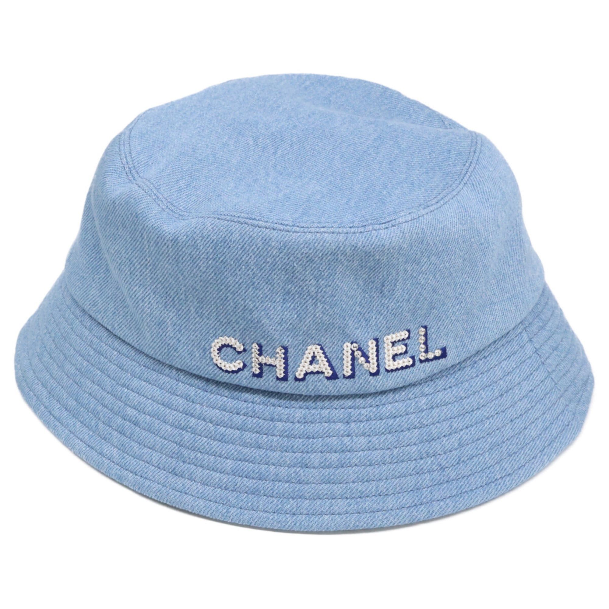 Chanel 22P graffiti denim bucket hat size L Brand New 22S Chanel Bucket Denim blue Cotton Hat Size L  main image 3