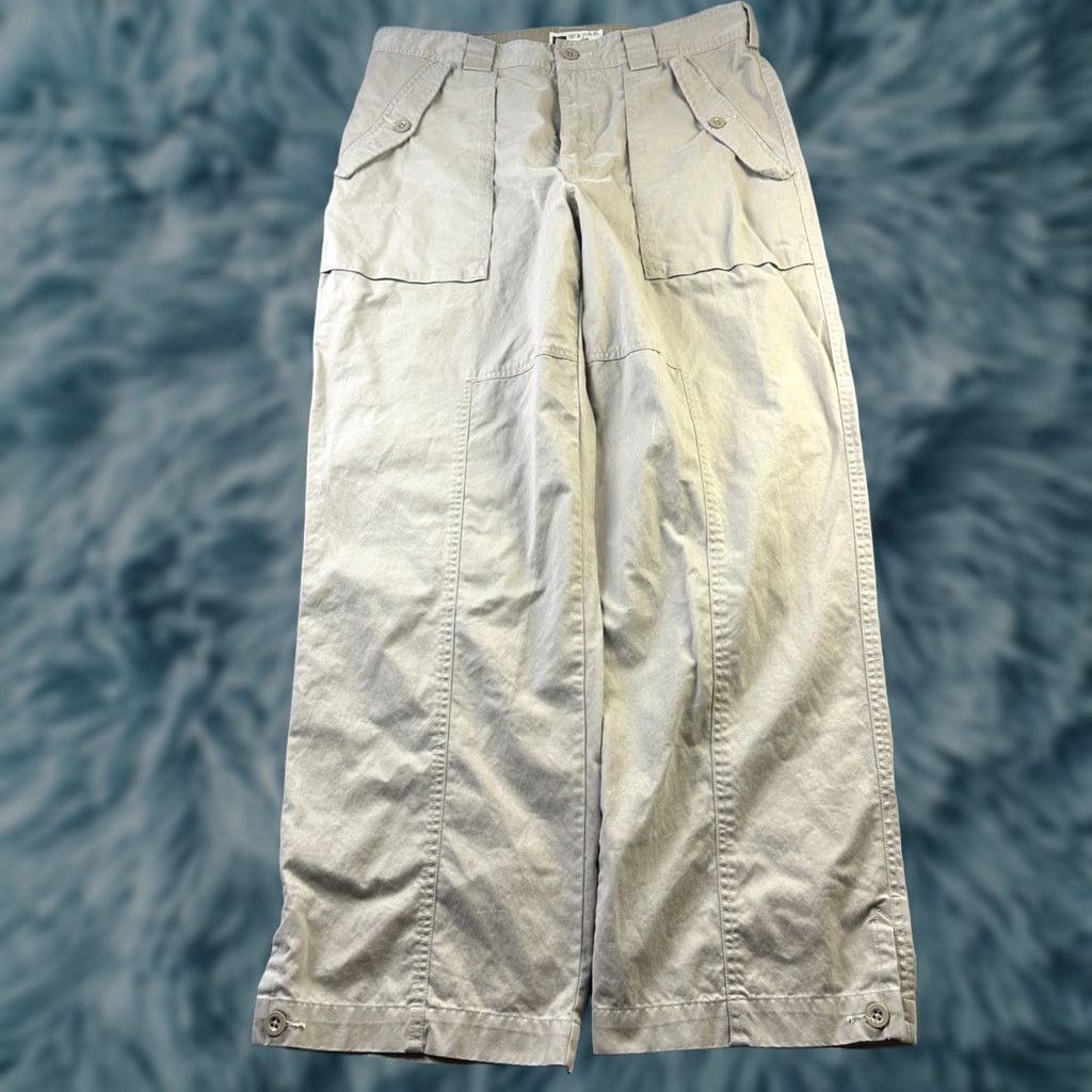 Gap VINTAGE Gap Pants Mens 36x32 Beige Tan Paratrooper Cargo Pants Canvas Cotton Straight Loose 5-Pocket Army Bagladesh 90s Mens Size US 36 / EU 52 - 1 Thumbnail
