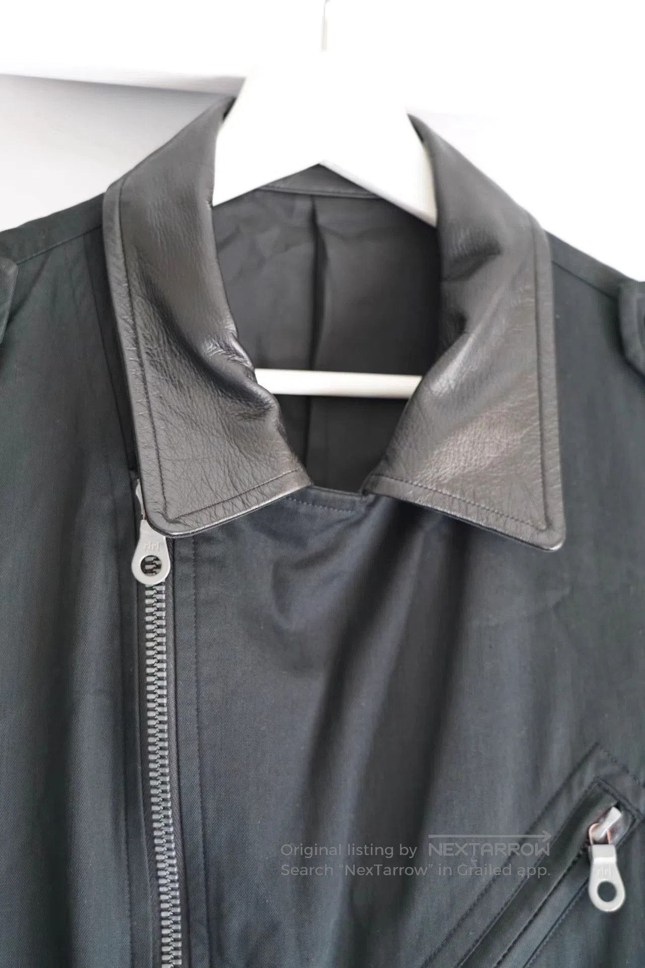 Yohji Yamamoto Black Leather Collar Zip. Size US S / EU 44-46 / 1 - 1 Thumbnail