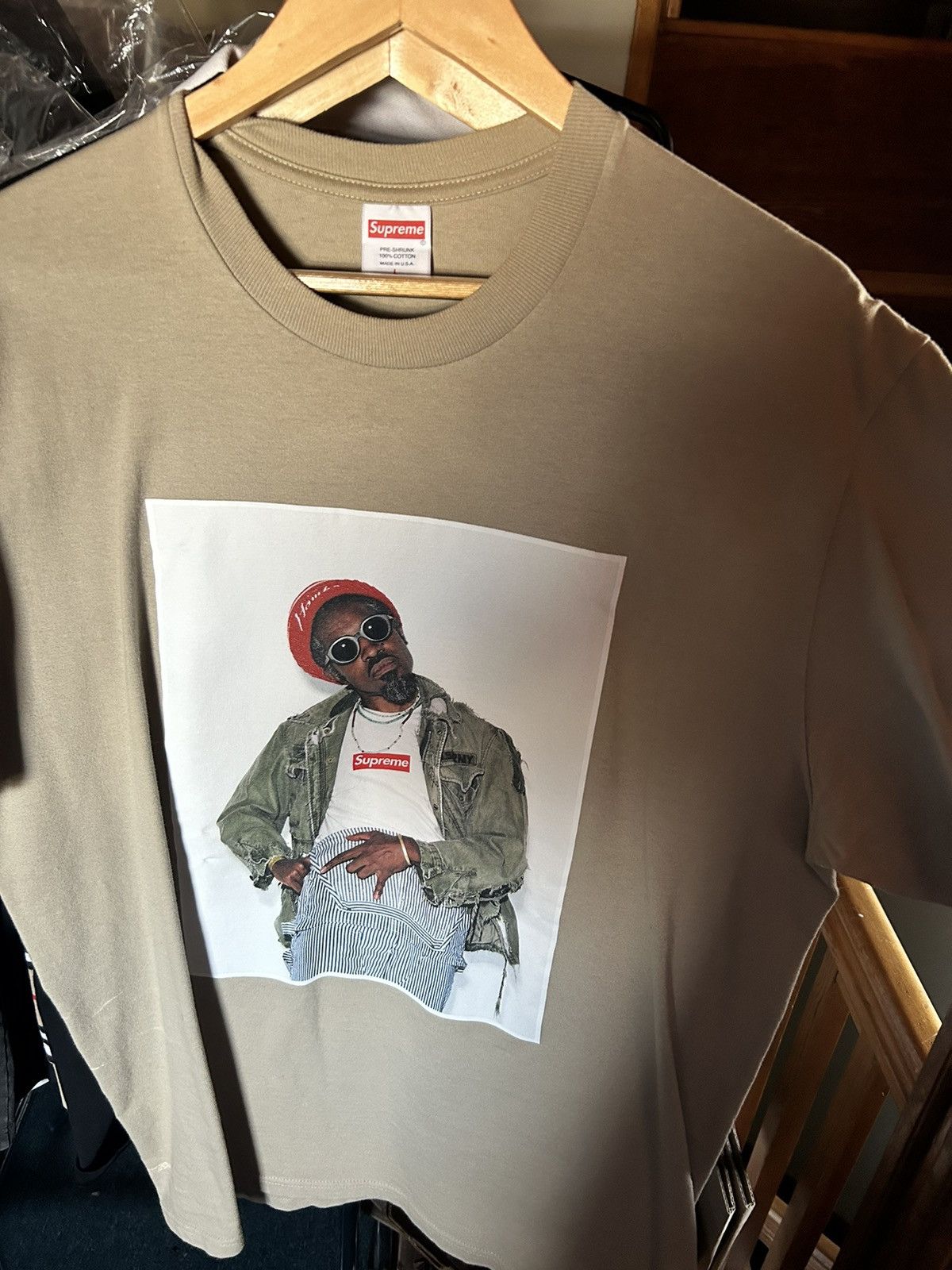 Supreme Andre 3000 Tee Shirt FW22 Stone Tan Beige Small S In Hand retailer Ships Fast