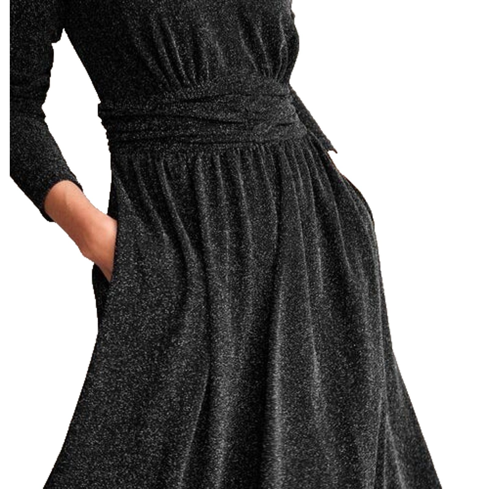 Boden BODEN Black Ruched Waist Long Sleeves Midi Dress Size 10 Size L / US 10 / IT 46 - 5 Thumbnail