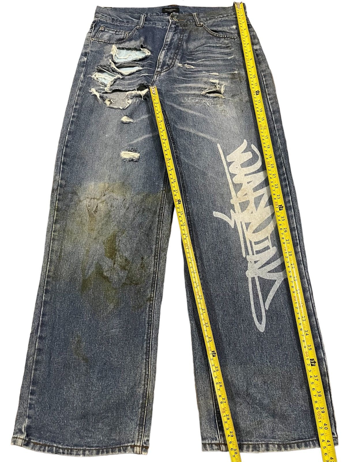 Japanese Brand Vintage Japanese Brand Graffiti Distressed Baggy Style Jeans Size US 32 / EU 48 - 9 Thumbnail