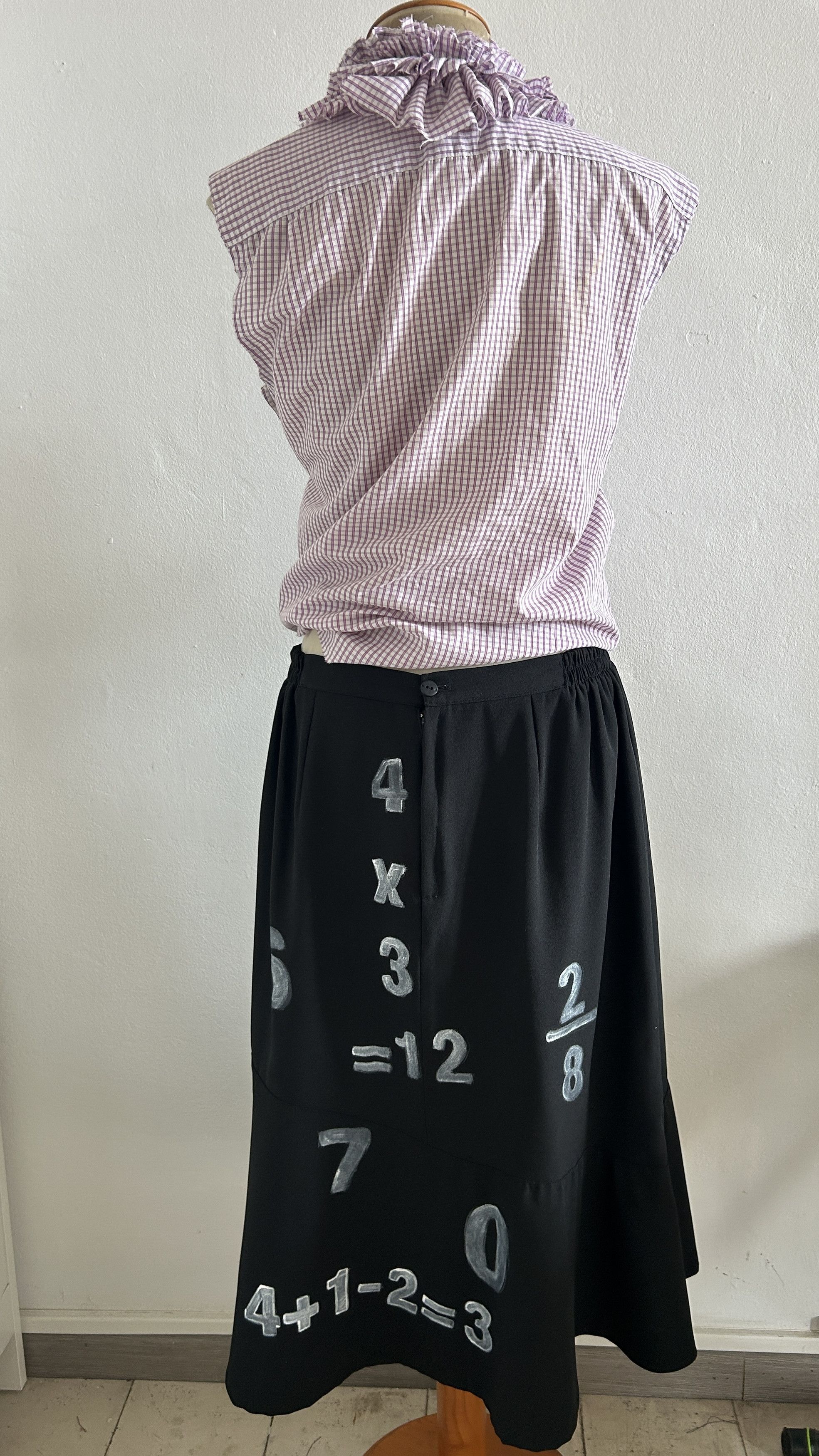 Custommade Hand-Painted Math Equation Skirt Set Size XL / US 12-14 / IT 48-50 - 10 Thumbnail