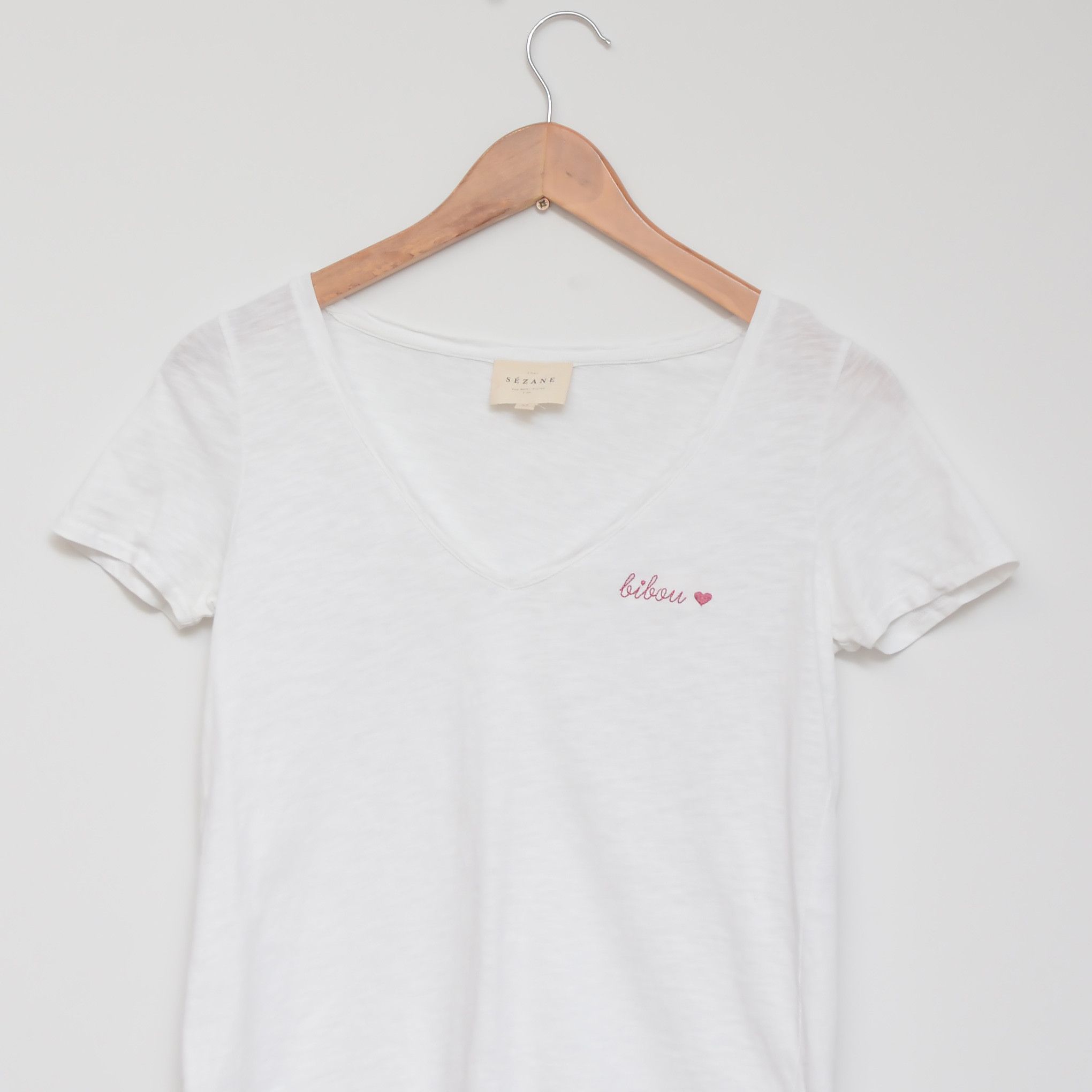 Sezane Sezane T-Shirt Malcolm Cotton Size XS White Bibo Size XS / US 0-2 / IT 36-38 - 3 Thumbnail