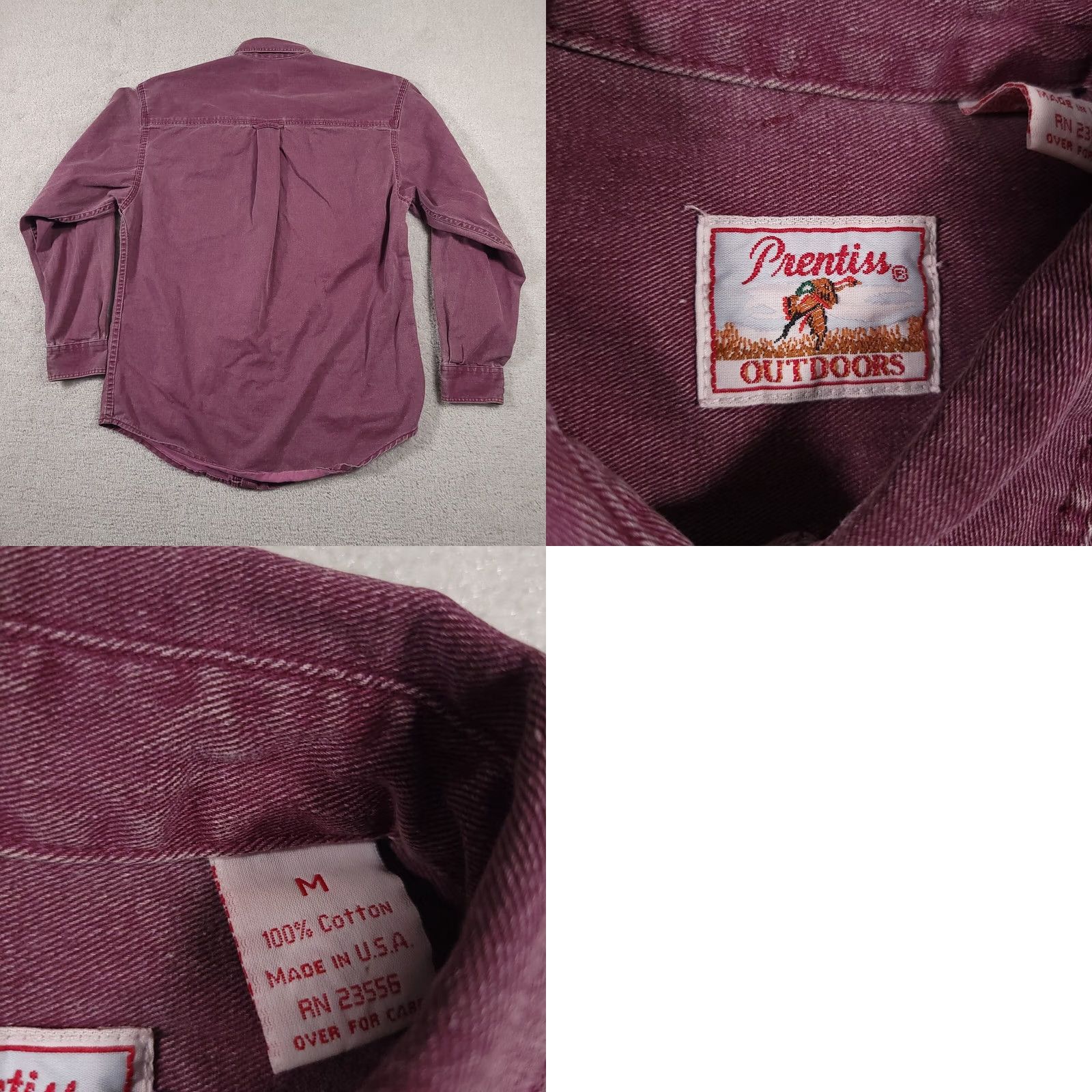 Denime VINTAGE Prentiss Outdoors Button Up Long Sleeve Shirt Mens Medium Red Denim USA Made Size US M / EU 48-50 / 2 - 8 Thumbnail