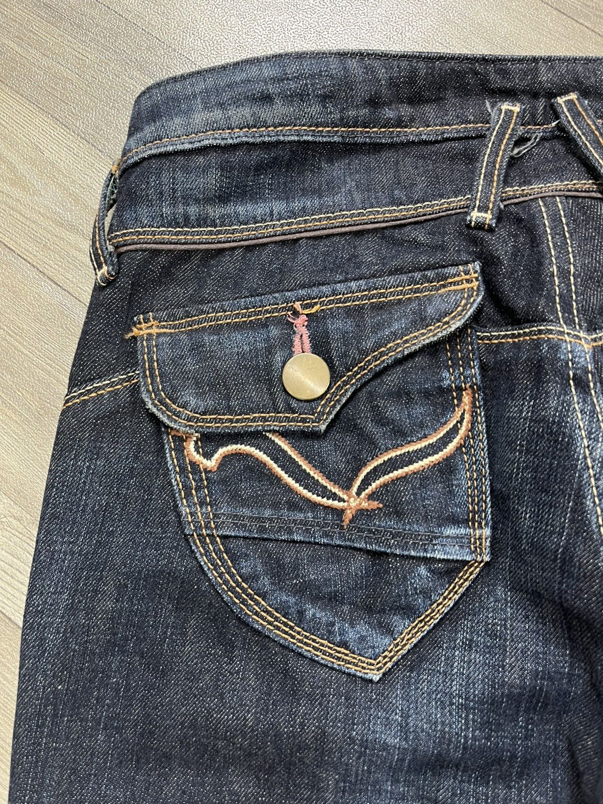 Japanese Brand Y2K Something Edwin Faded Bootcut Flared Jeans Lgb Style Size US 27 - 11 Thumbnail
