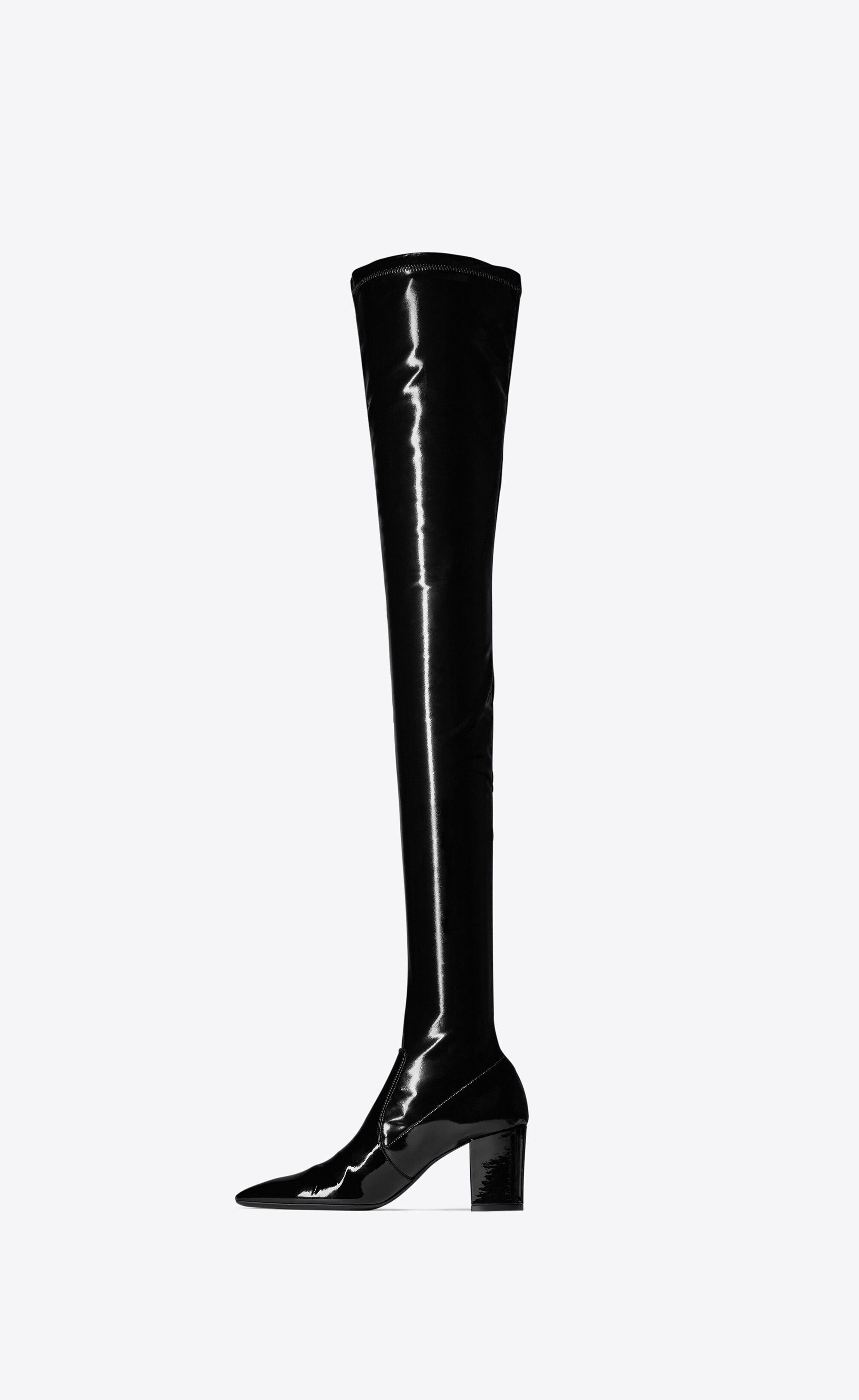 Saint Laurent Paris o1bcso1str0426 Betty Over-The Knee Boots in Black Size US 10 / IT 40 - 2 Thumbnail
