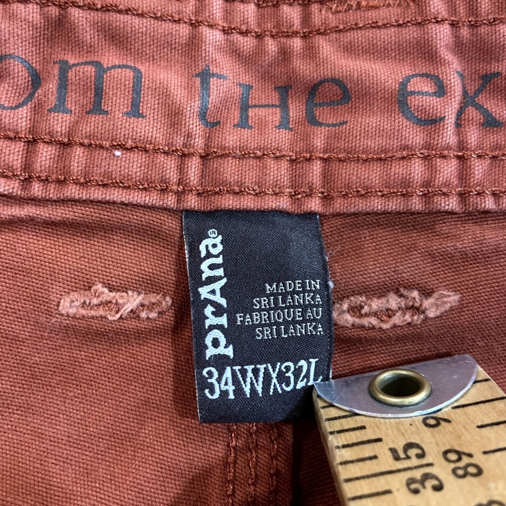 Prana prAna Jeans Canvas Bronson Carpenter Work Pants Mens 34x32 Cotton Blend 5-Pocket Stretch Regular Red 32 Inseam Size US 34 / EU 50 - 2 Thumbnail